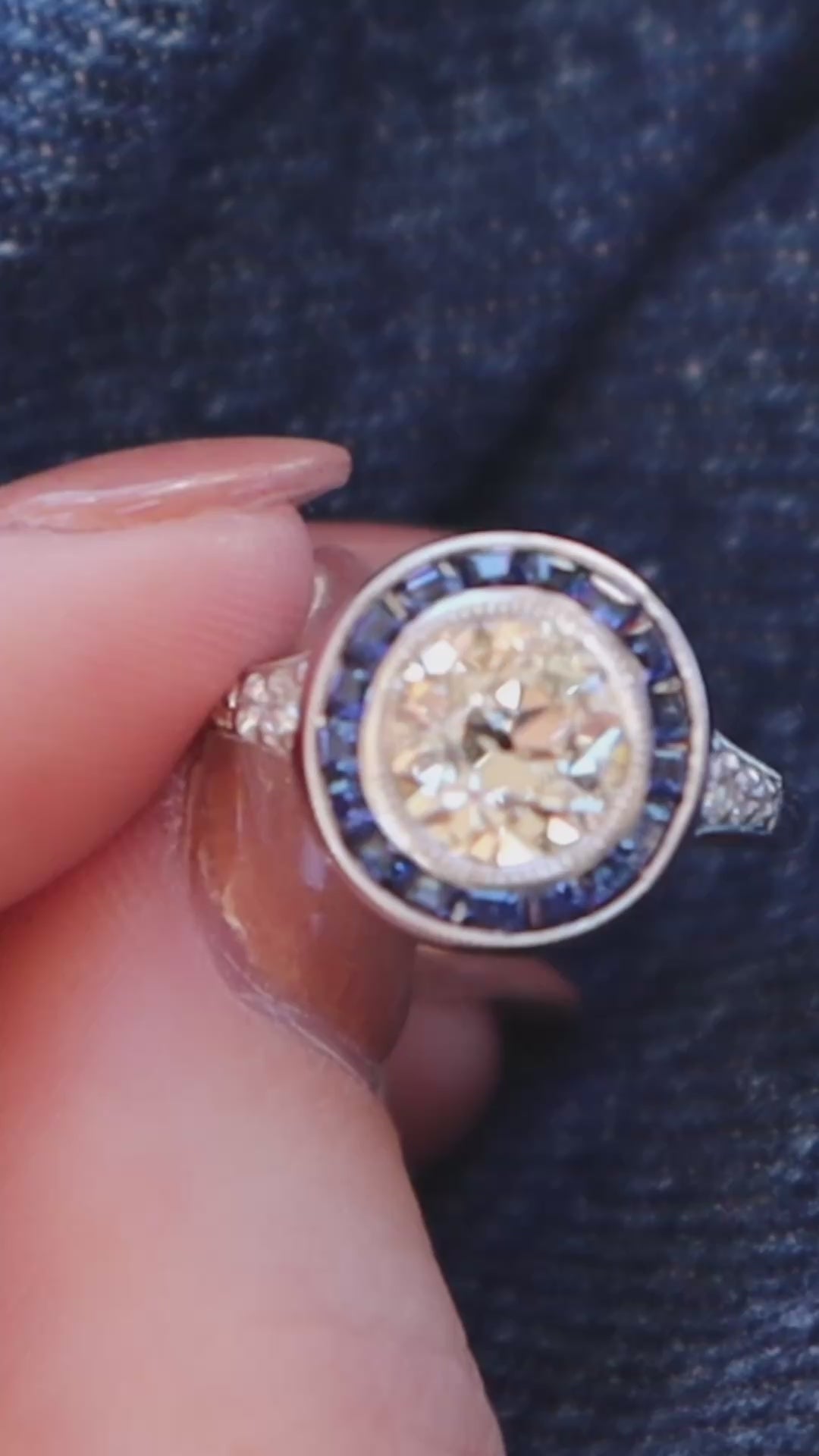  videos and images of vintage Rings-Halo Transitional cut diamond Rings