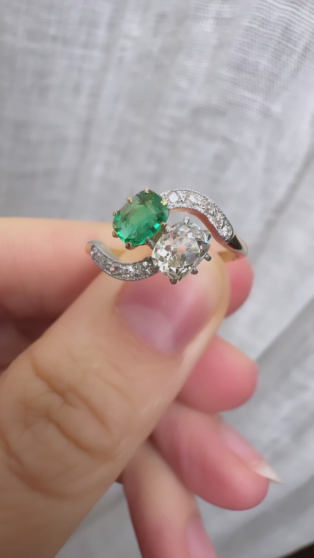 diamond in two-tone setting