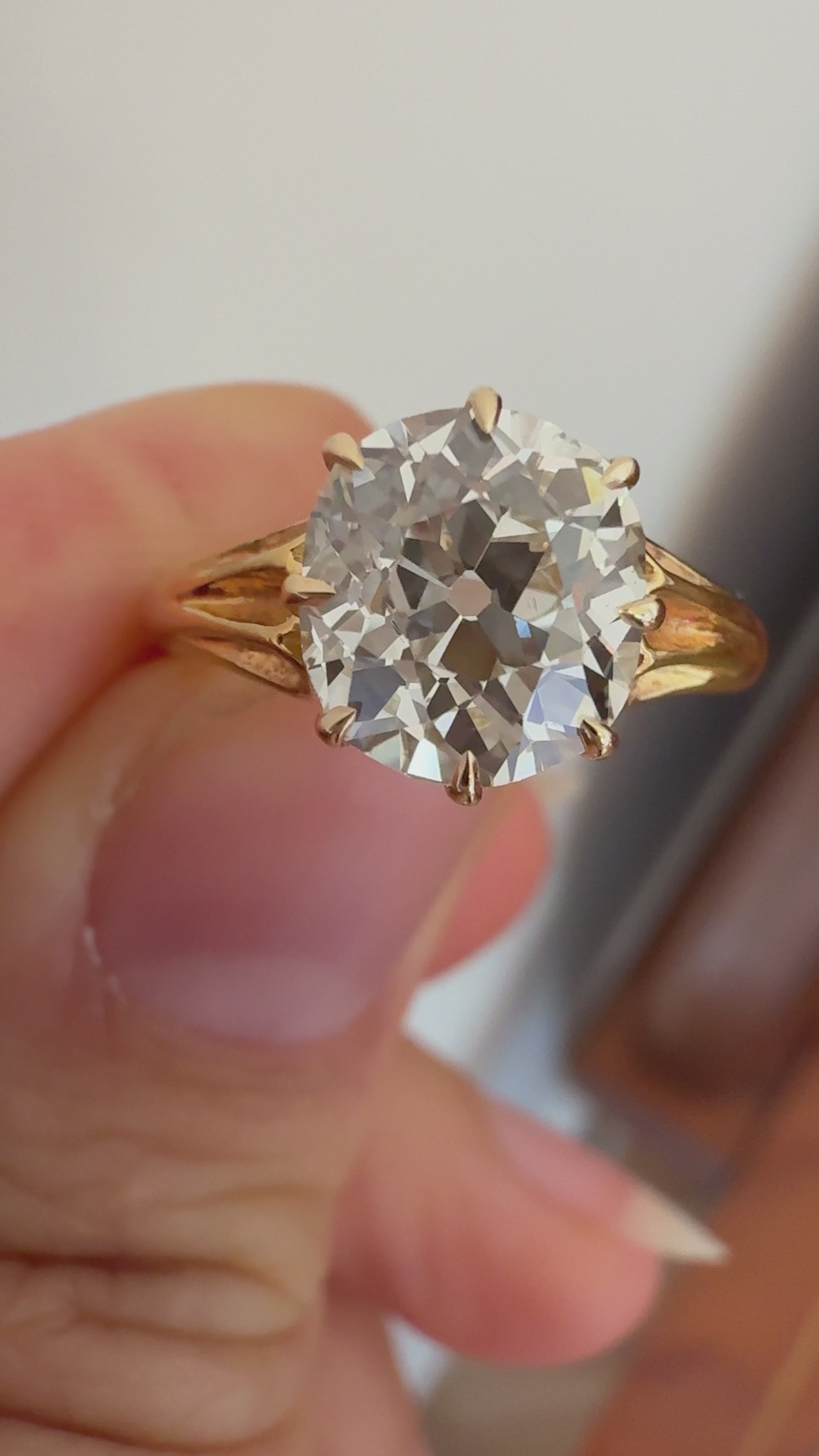 Solitaire Old Mine cut diamond Rings