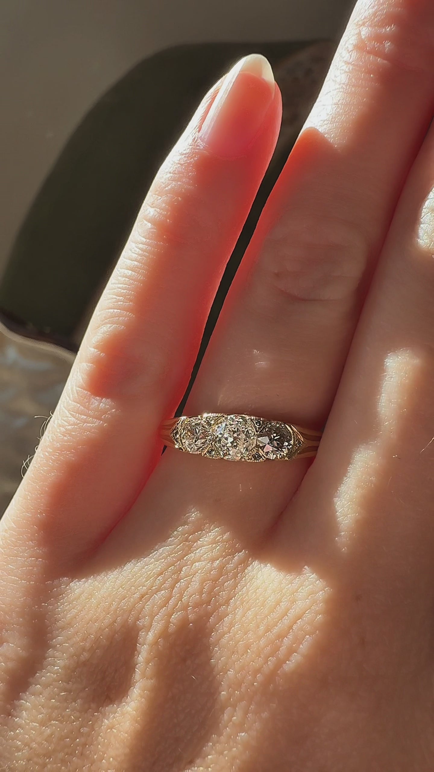  videos and images of vintage Engagement Rings-Old Mine cut diamond Engagement Rings