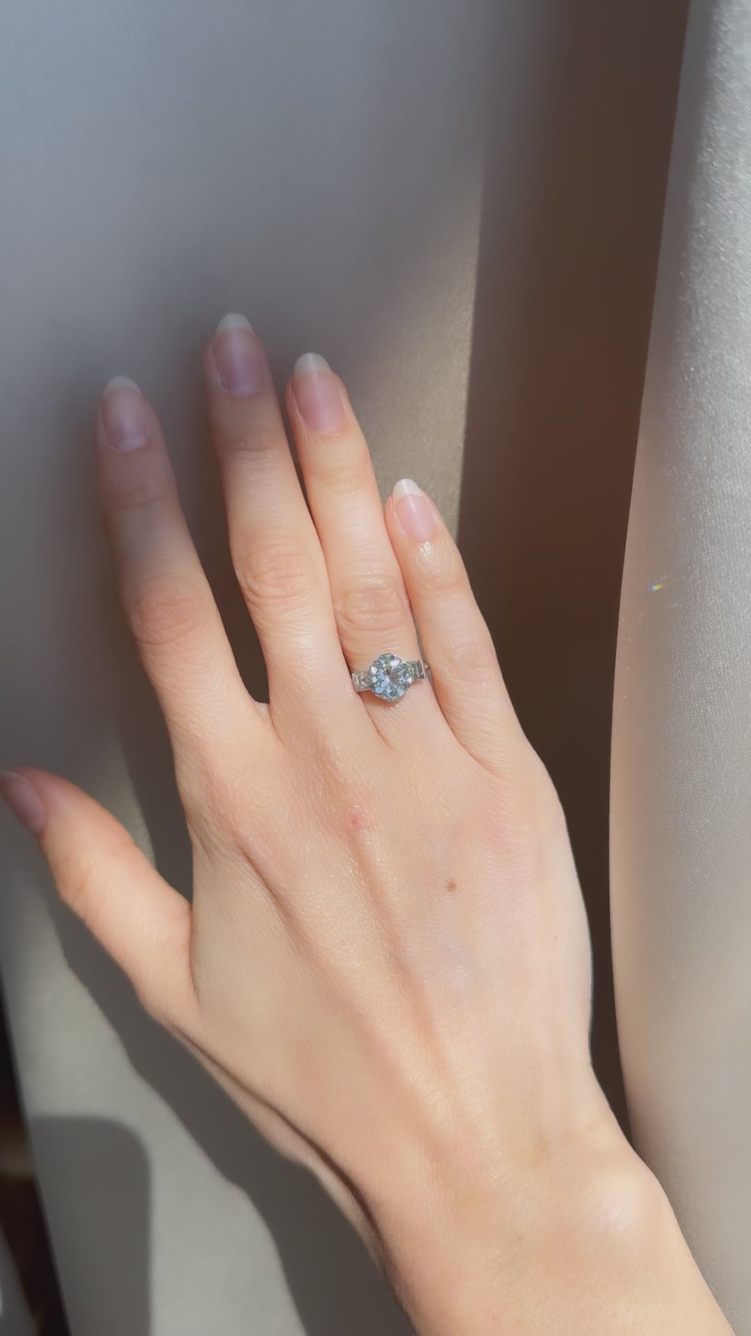 j-k-l color, si-i clarity diamond in platinum setting