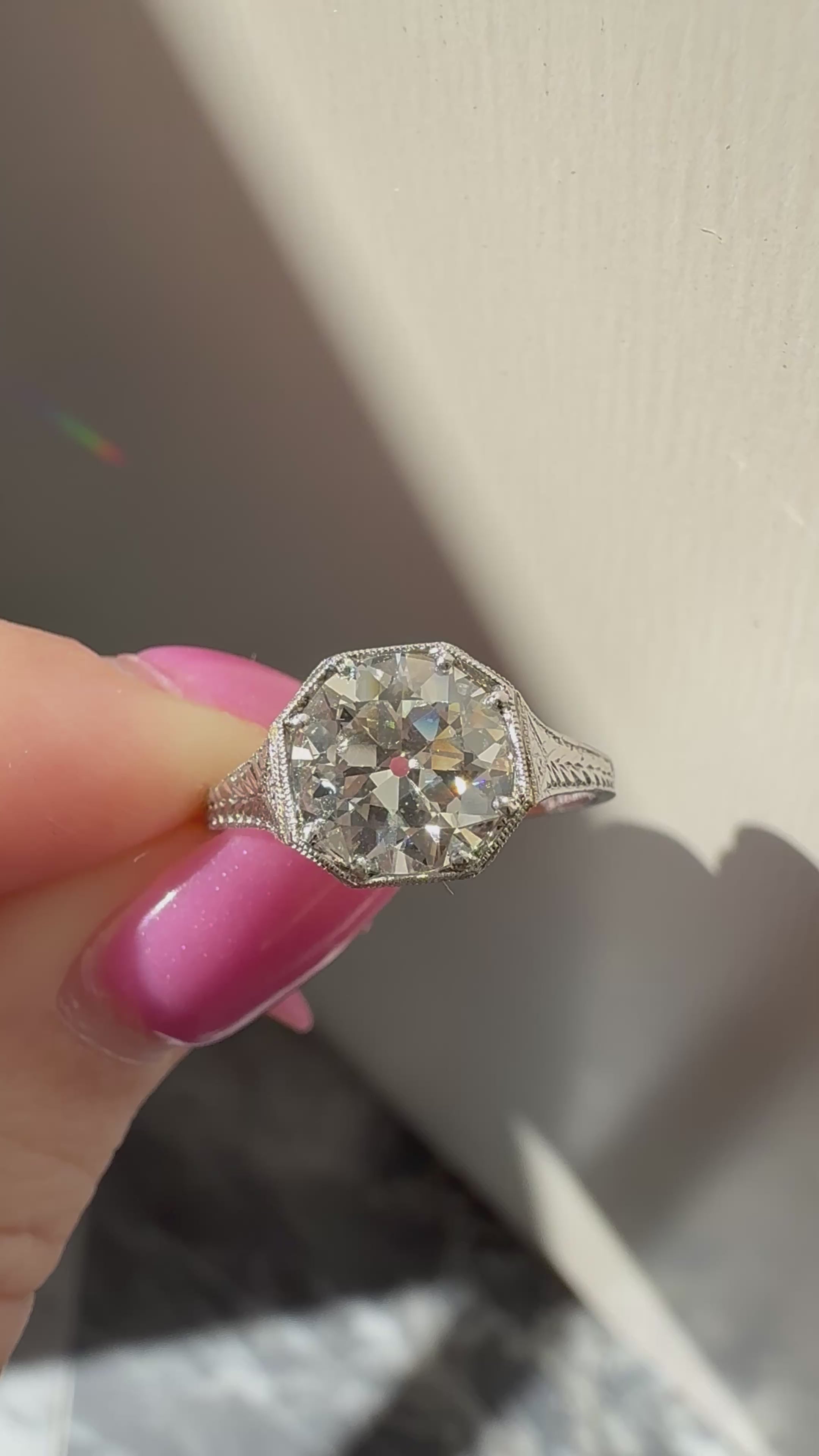 Solitaire Transitional cut diamond Rings