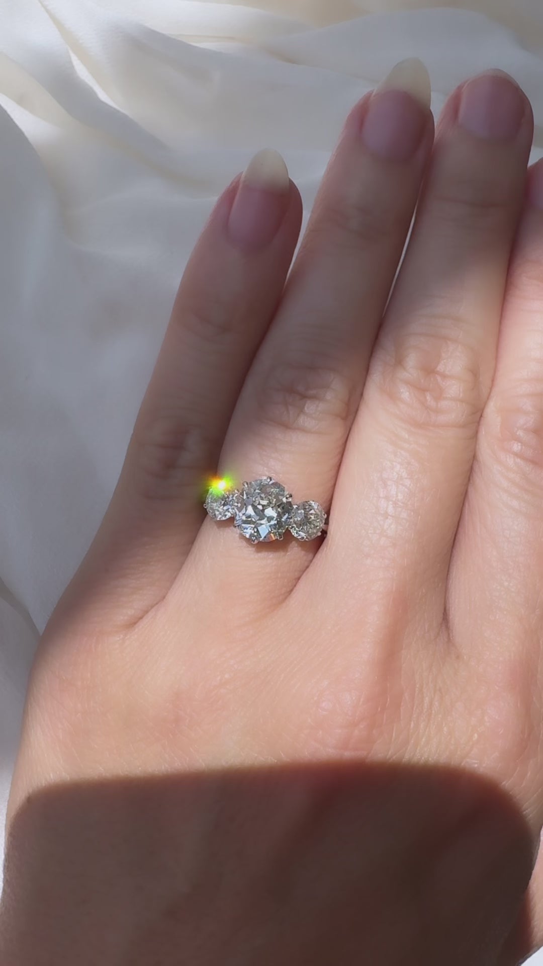 j-k-l color, si-i clarity diamond in platinum setting