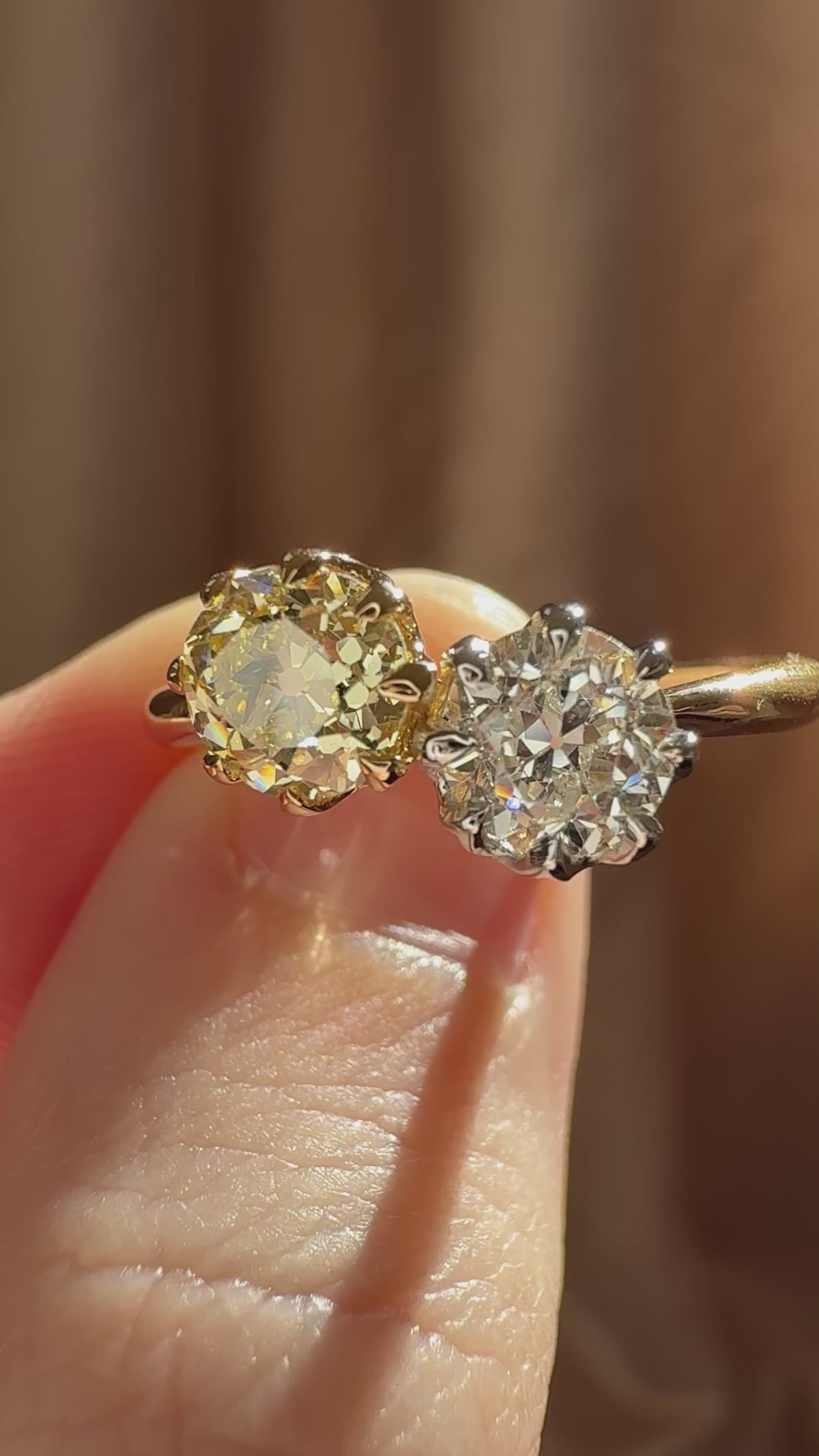 Solitaire Band Old European cut diamond Rings