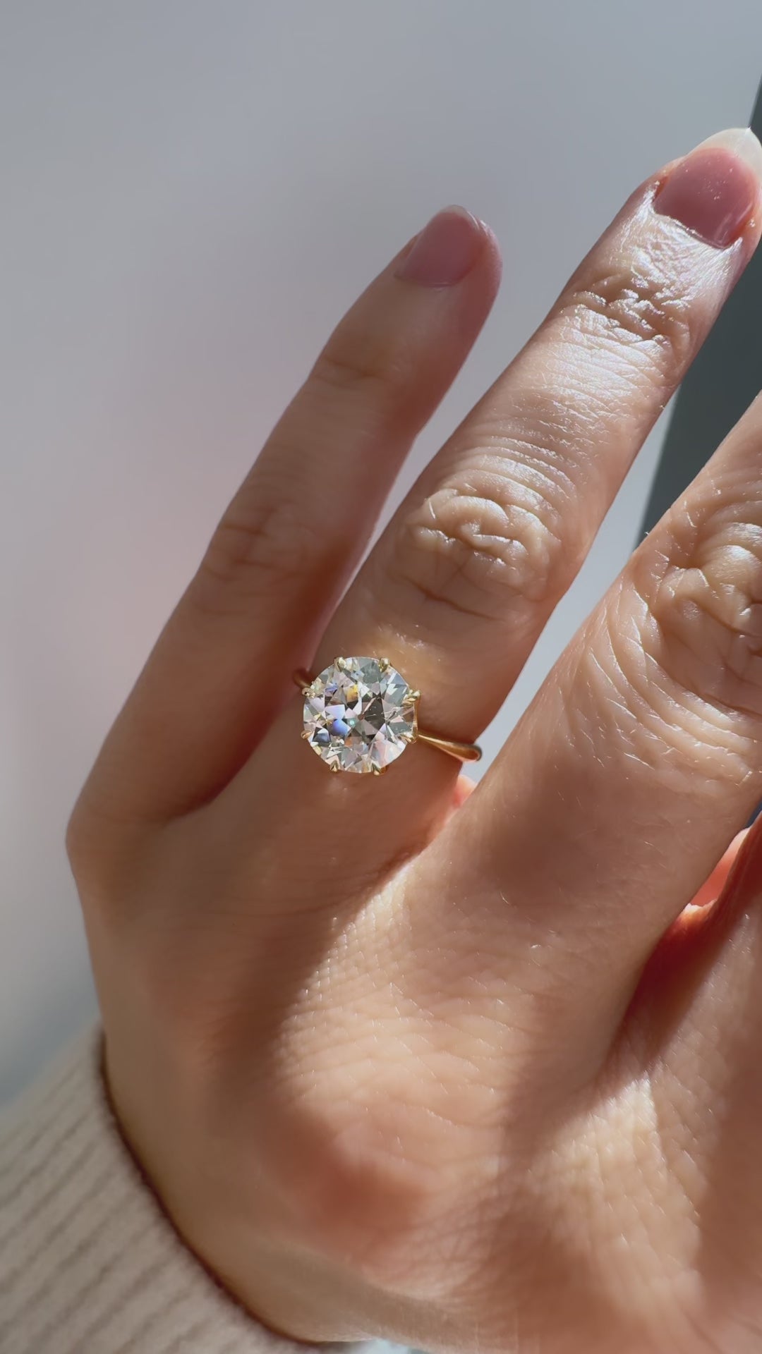 j-k-l color, vs clarity diamond in yellow gold setting