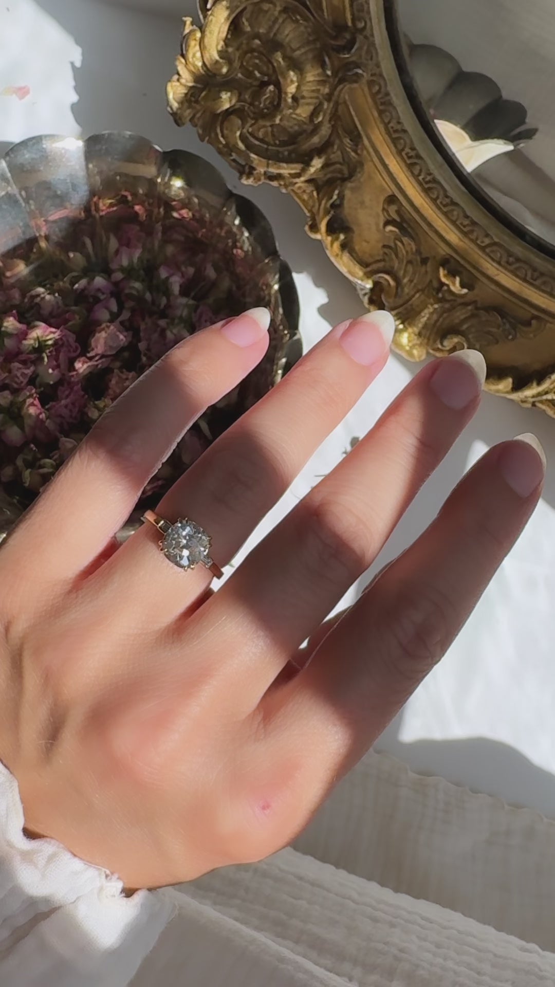 Solitaire Old Mine cut diamond Rings