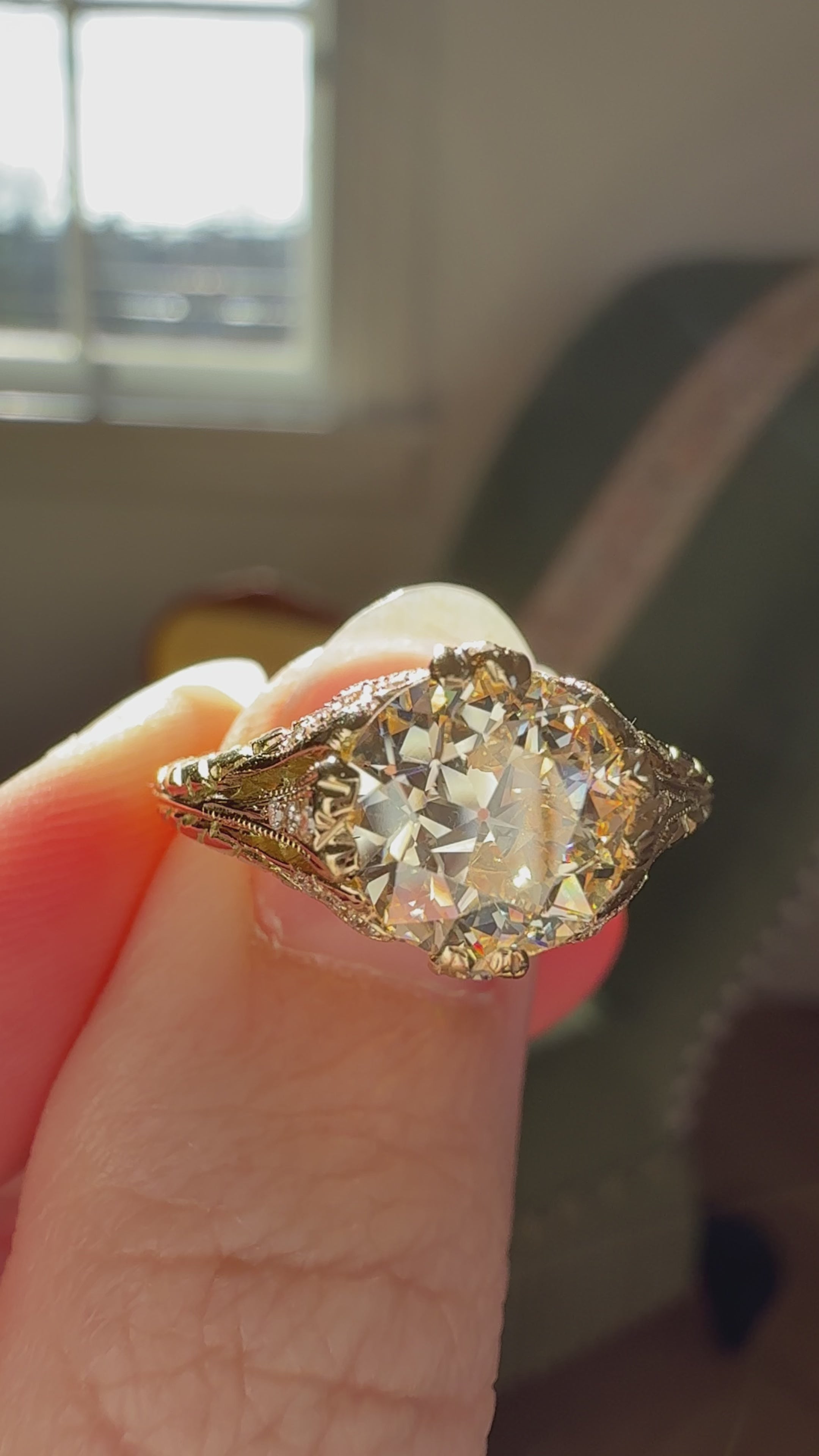 Transitional cut diamond Rings