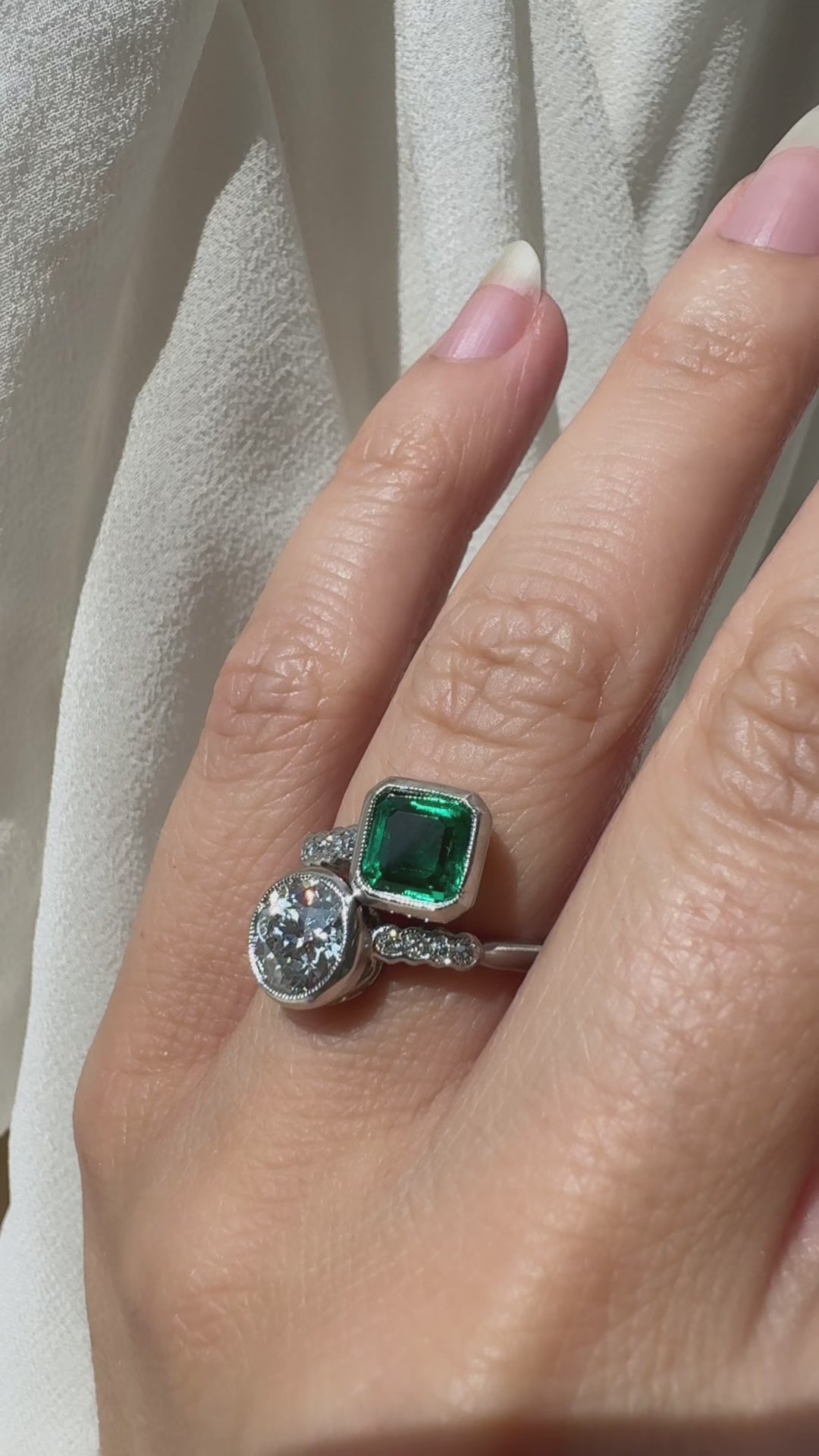 g-h-i color, si-i clarity diamond in platinum setting