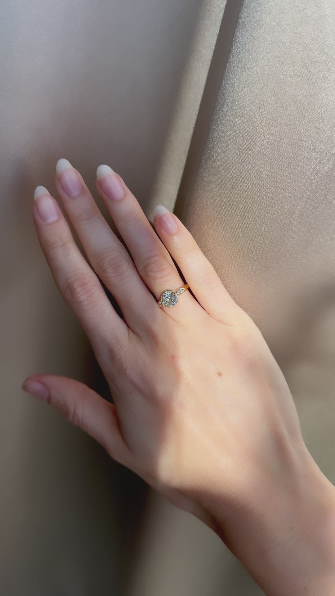 j-k-l color, vs clarity diamond in yellow gold setting