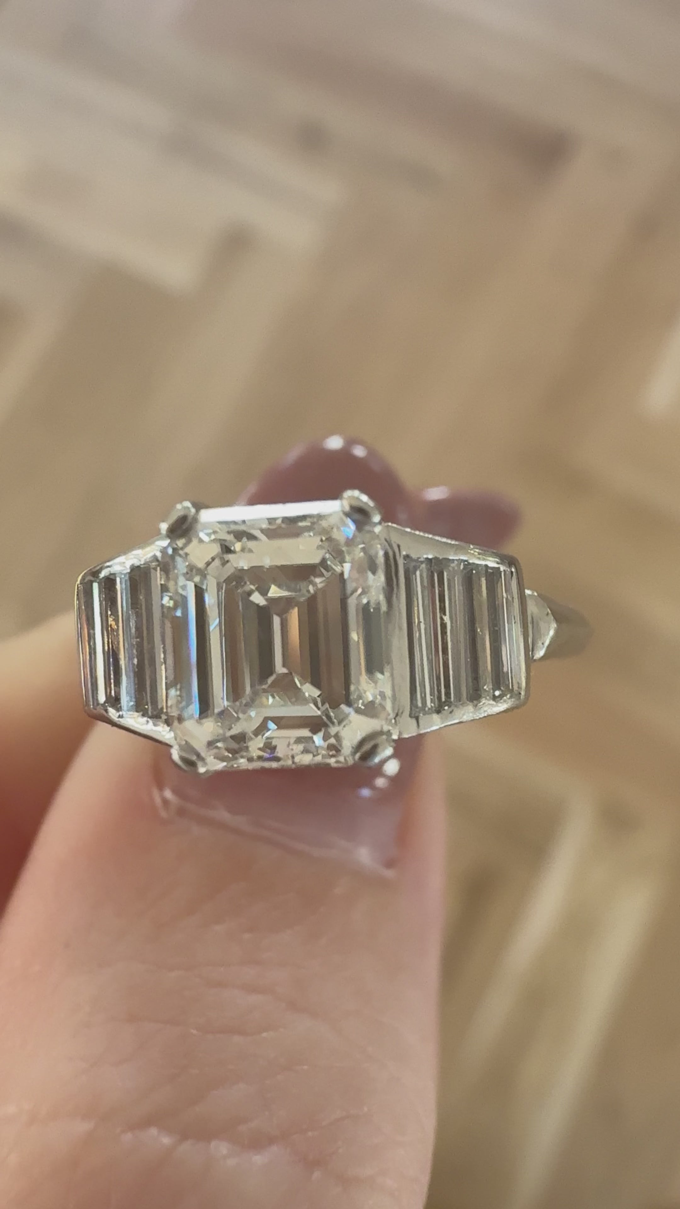 Step  cut diamond Rings