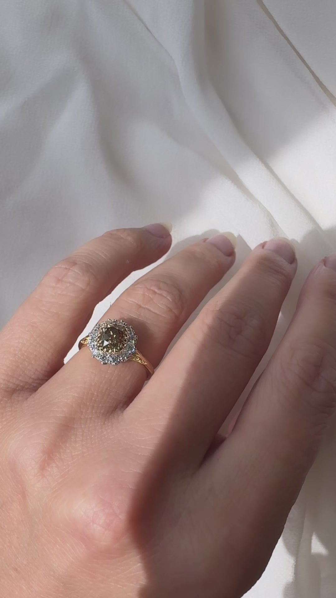 Halo Old Mine cut diamond Rings