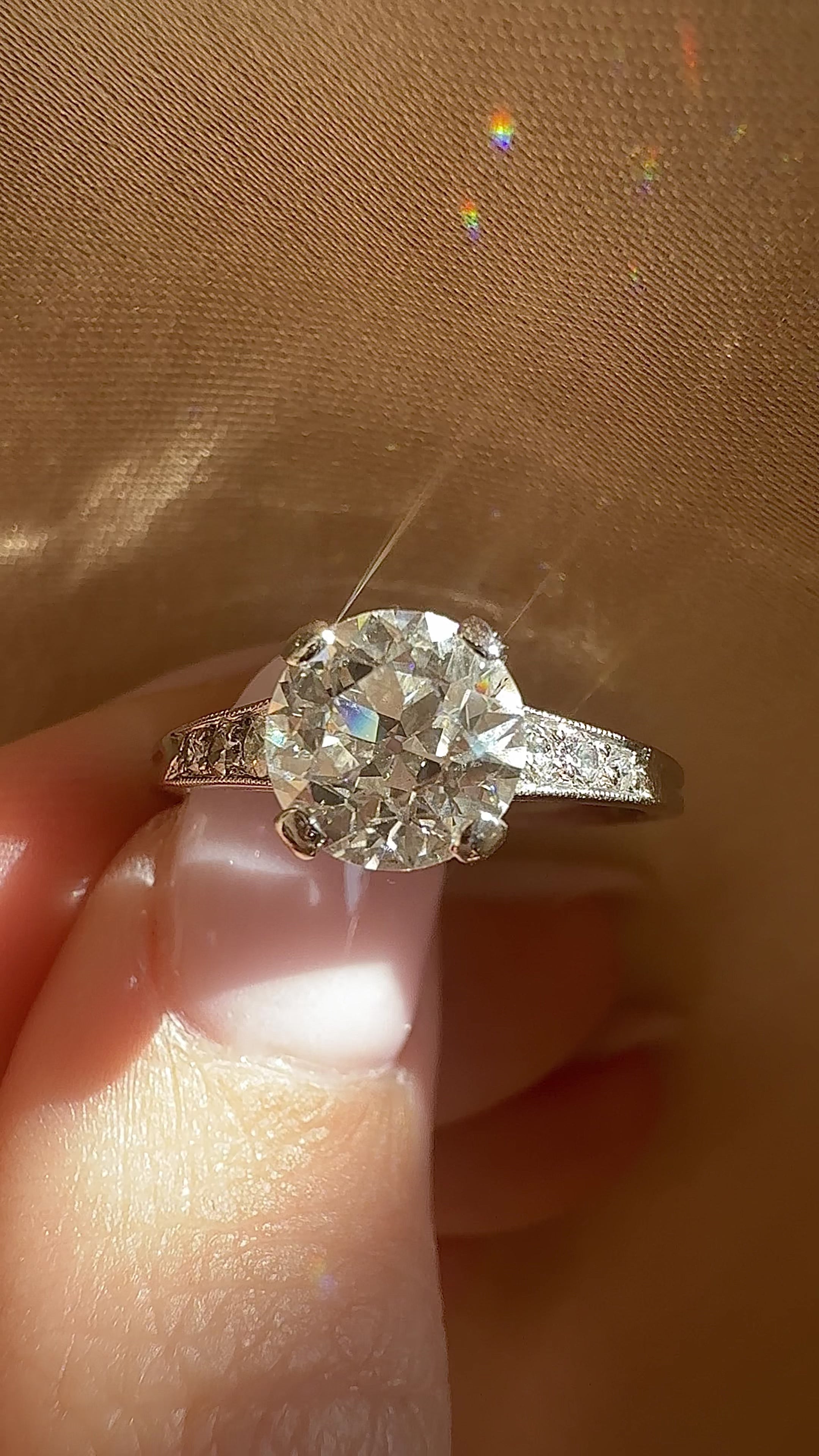 Solitaire Old European cut diamond Rings