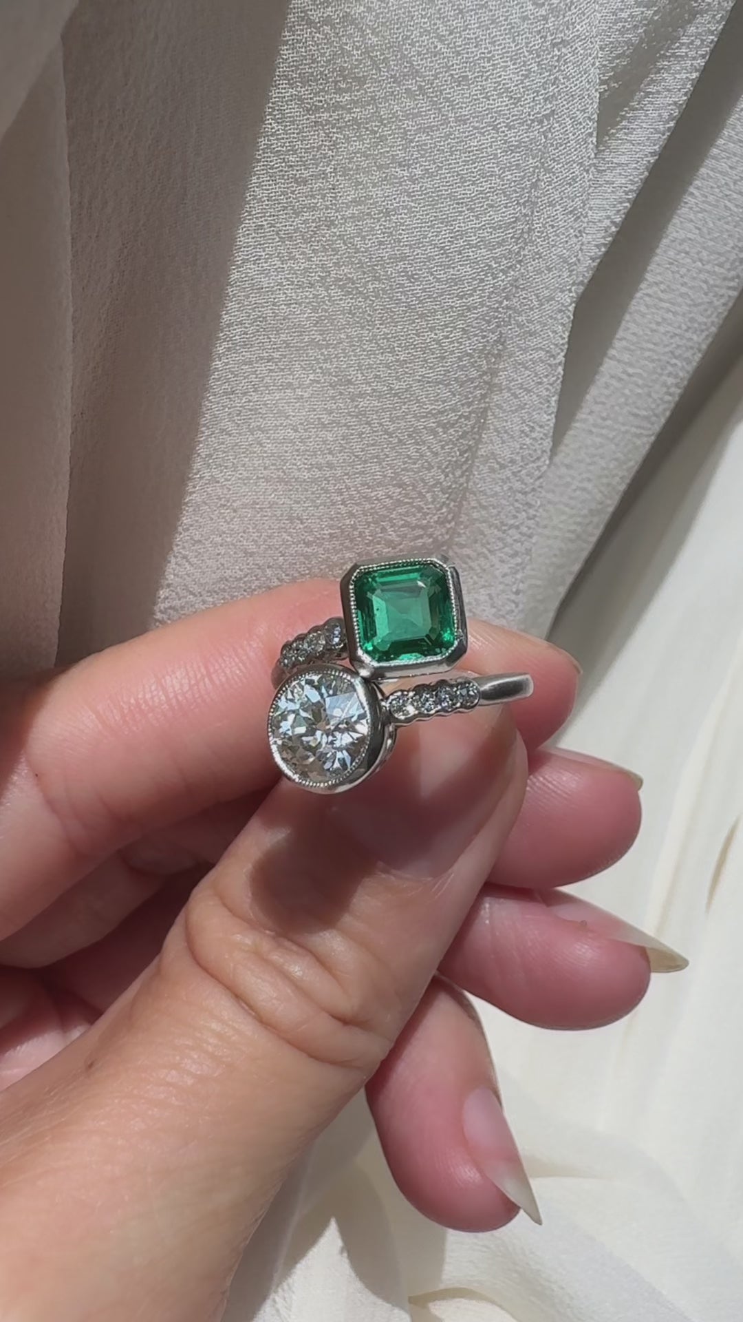 Solitaire Old European cut diamond Rings