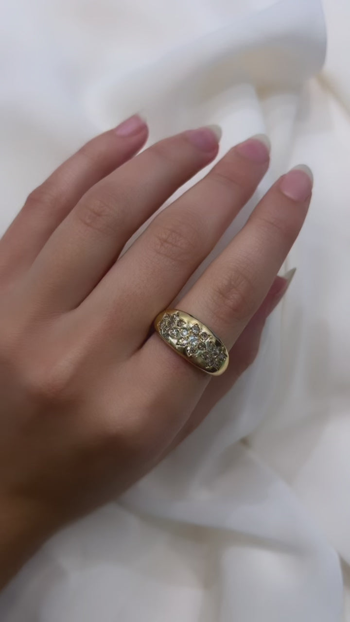 diamond in yellow gold setting