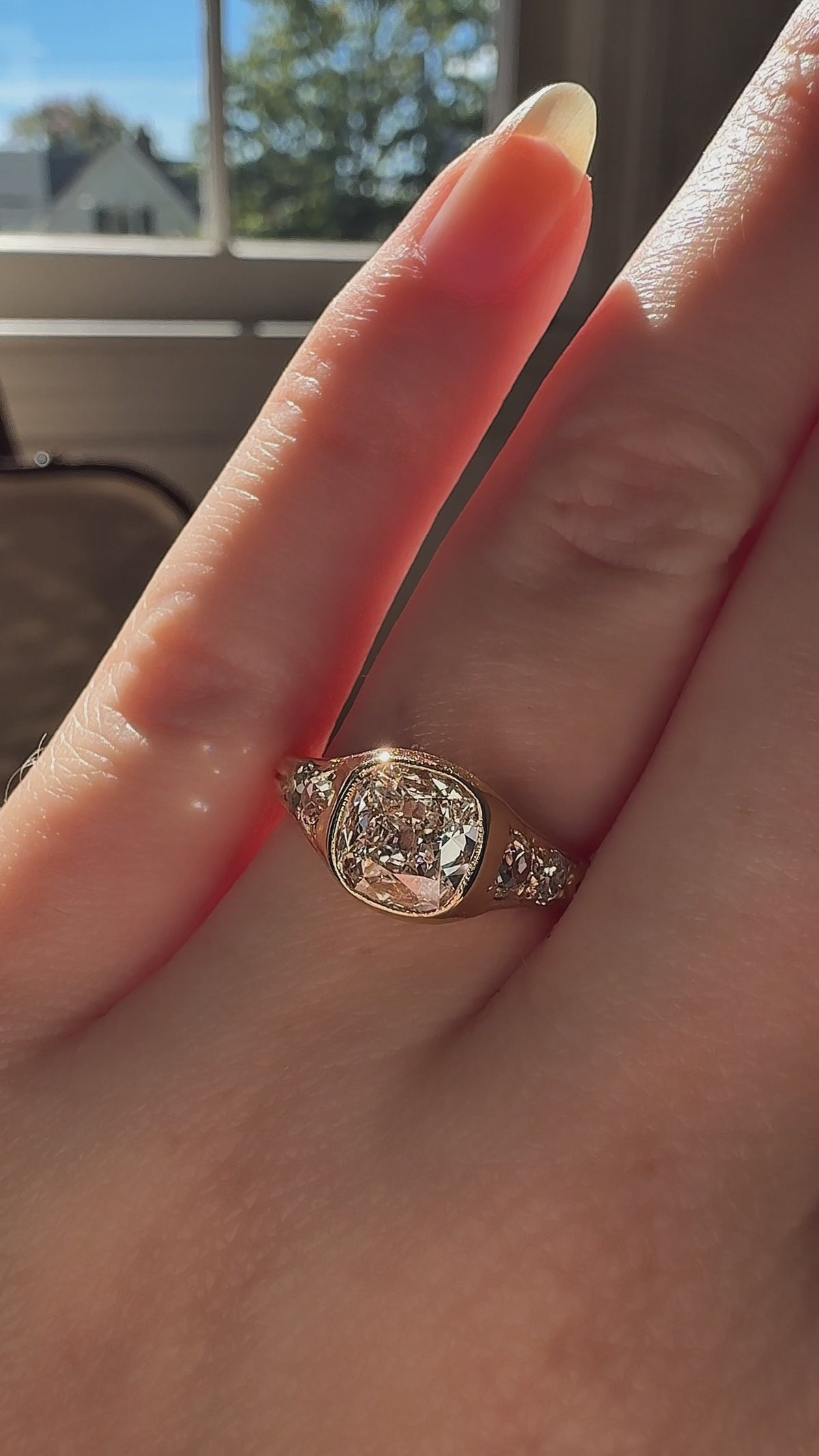  videos and images of vintage Engagement Rings-Old Mine cut diamond Engagement Rings