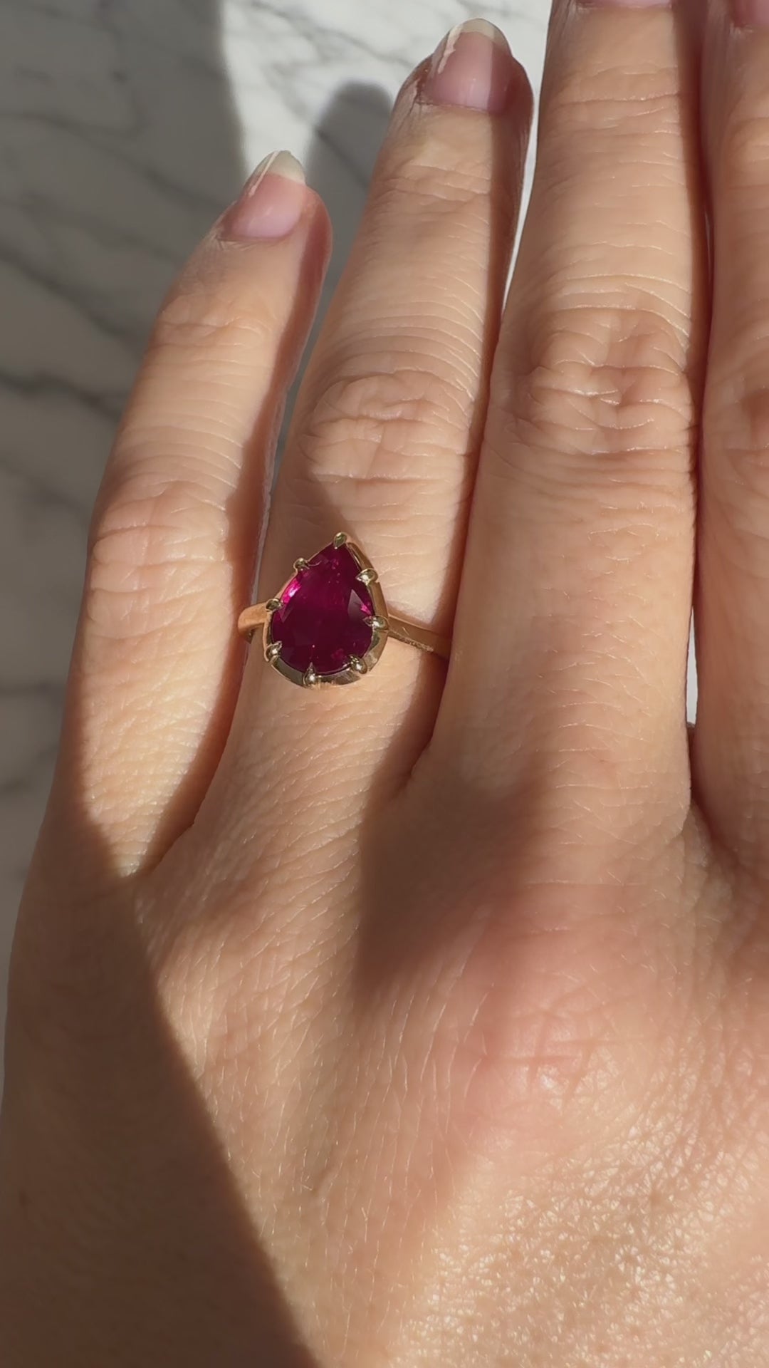 Solitaire Pear cut Rings