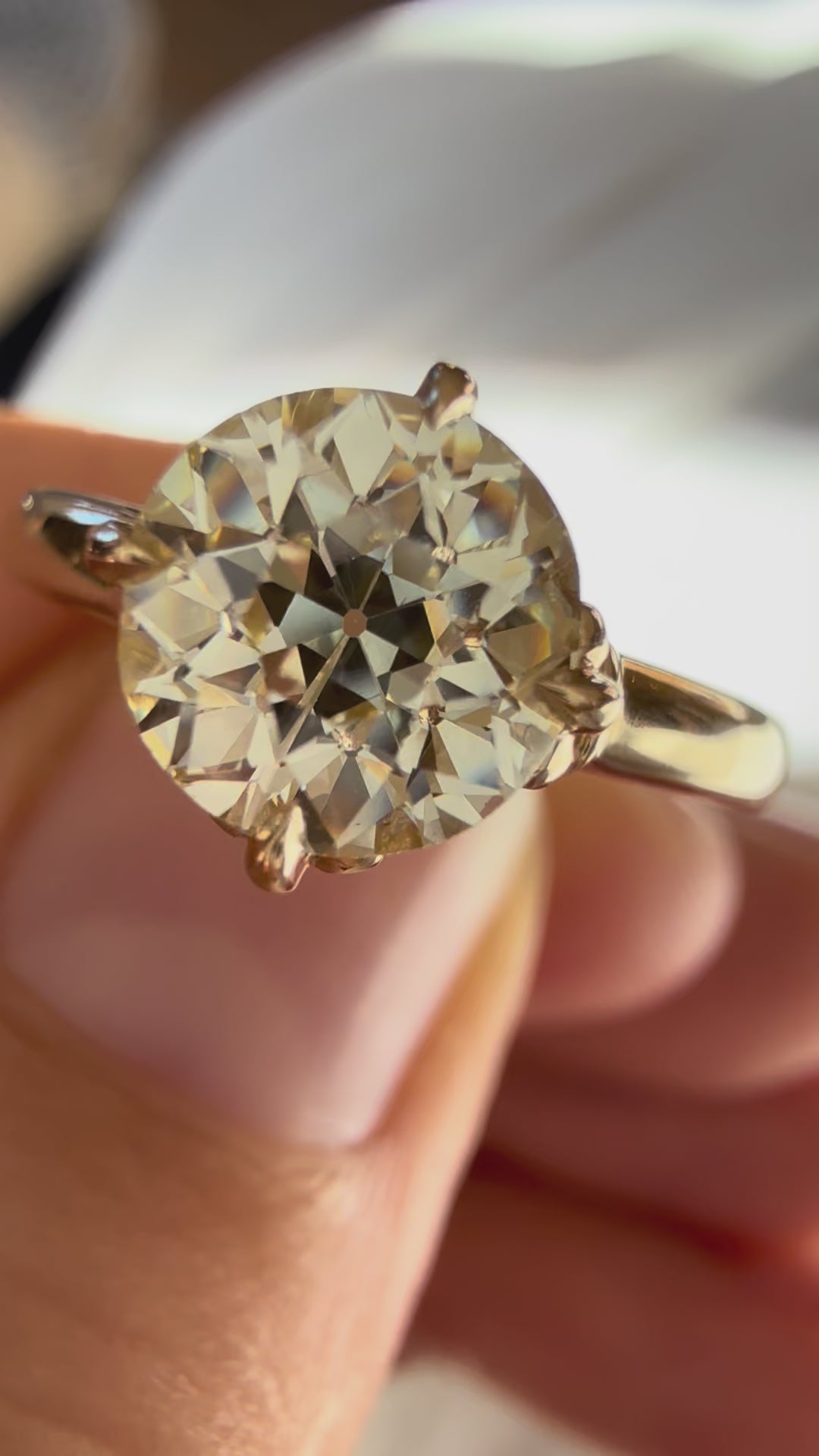  videos and images of vintage Rings-Solitaire Band Old European cut diamond Rings