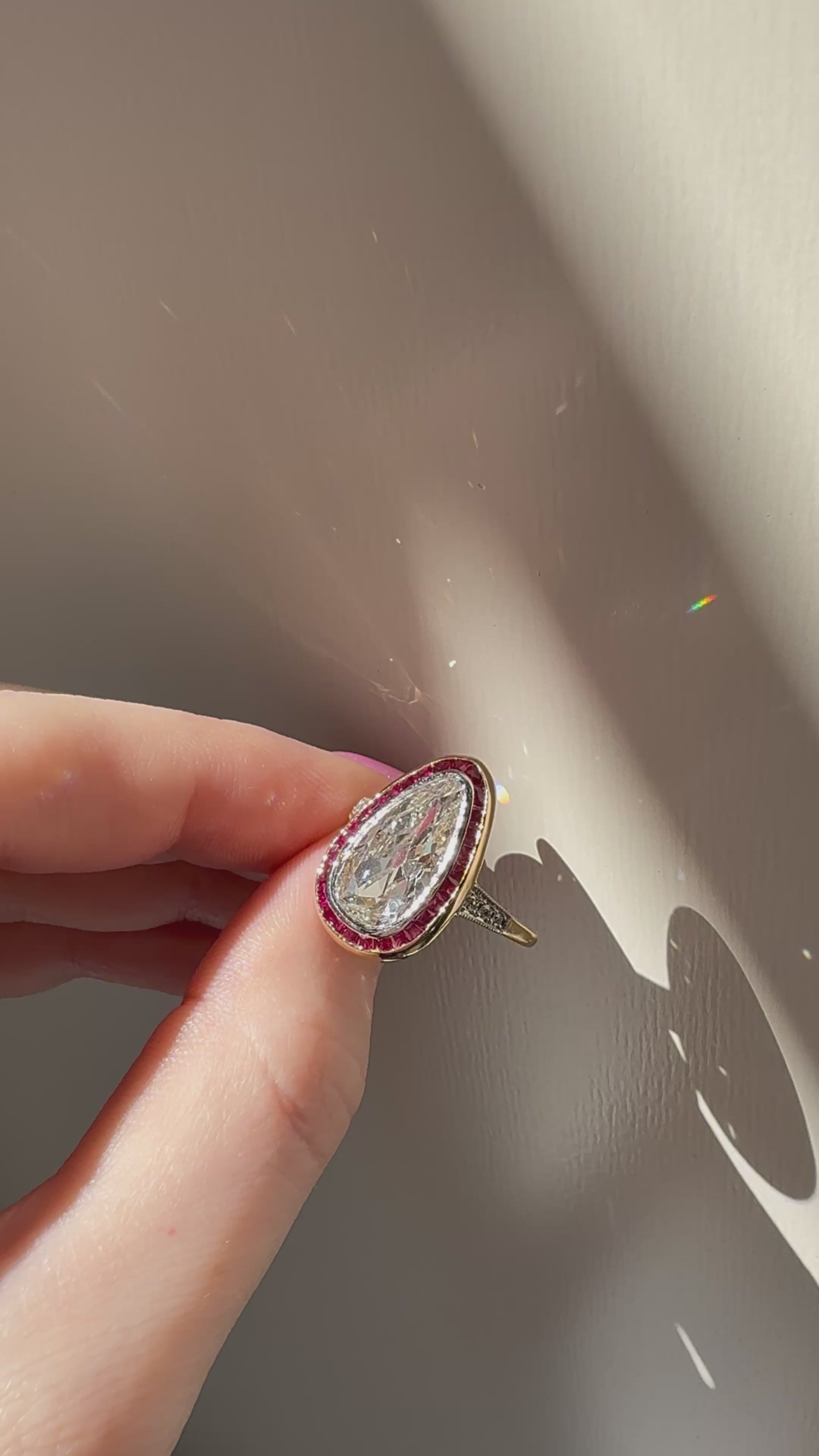 Pear cut diamond Rings