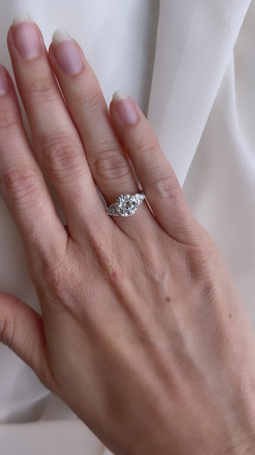 j-k-l color, vs clarity diamond in platinum setting