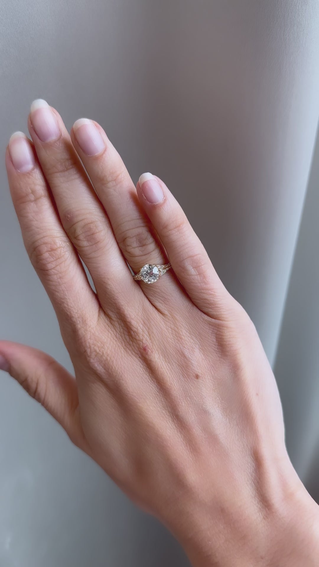 j-k-l color, vs clarity diamond in yellow gold setting