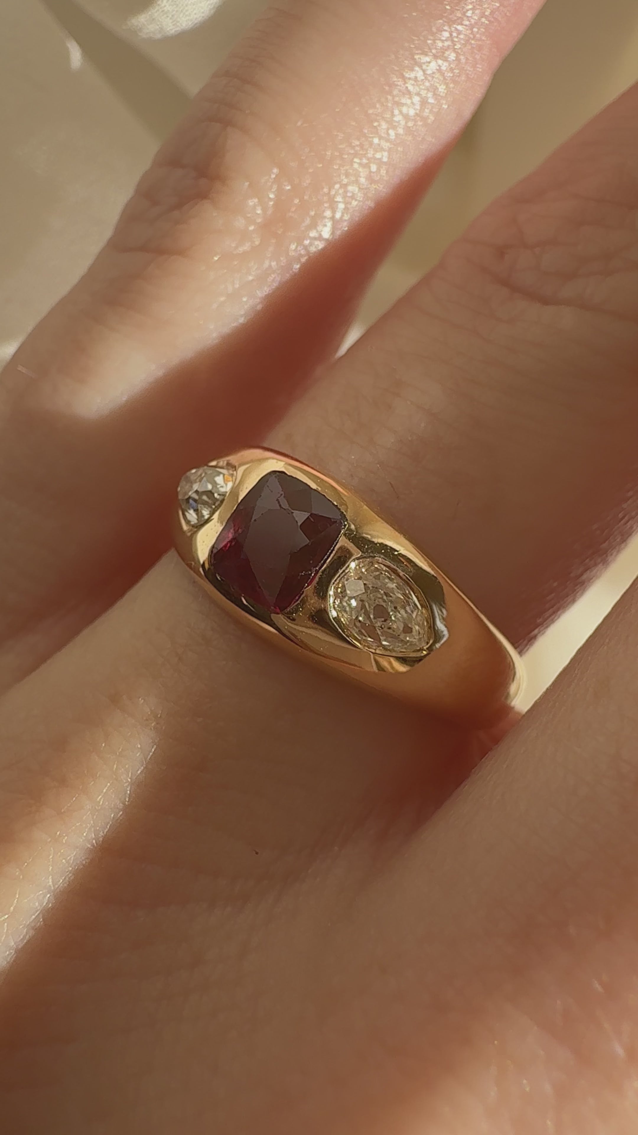 Solitaire Band Pear cut diamond Rings