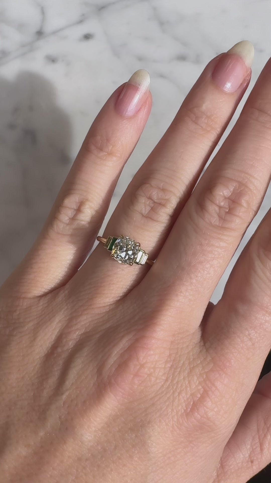 Solitaire Old Mine cut diamond Rings