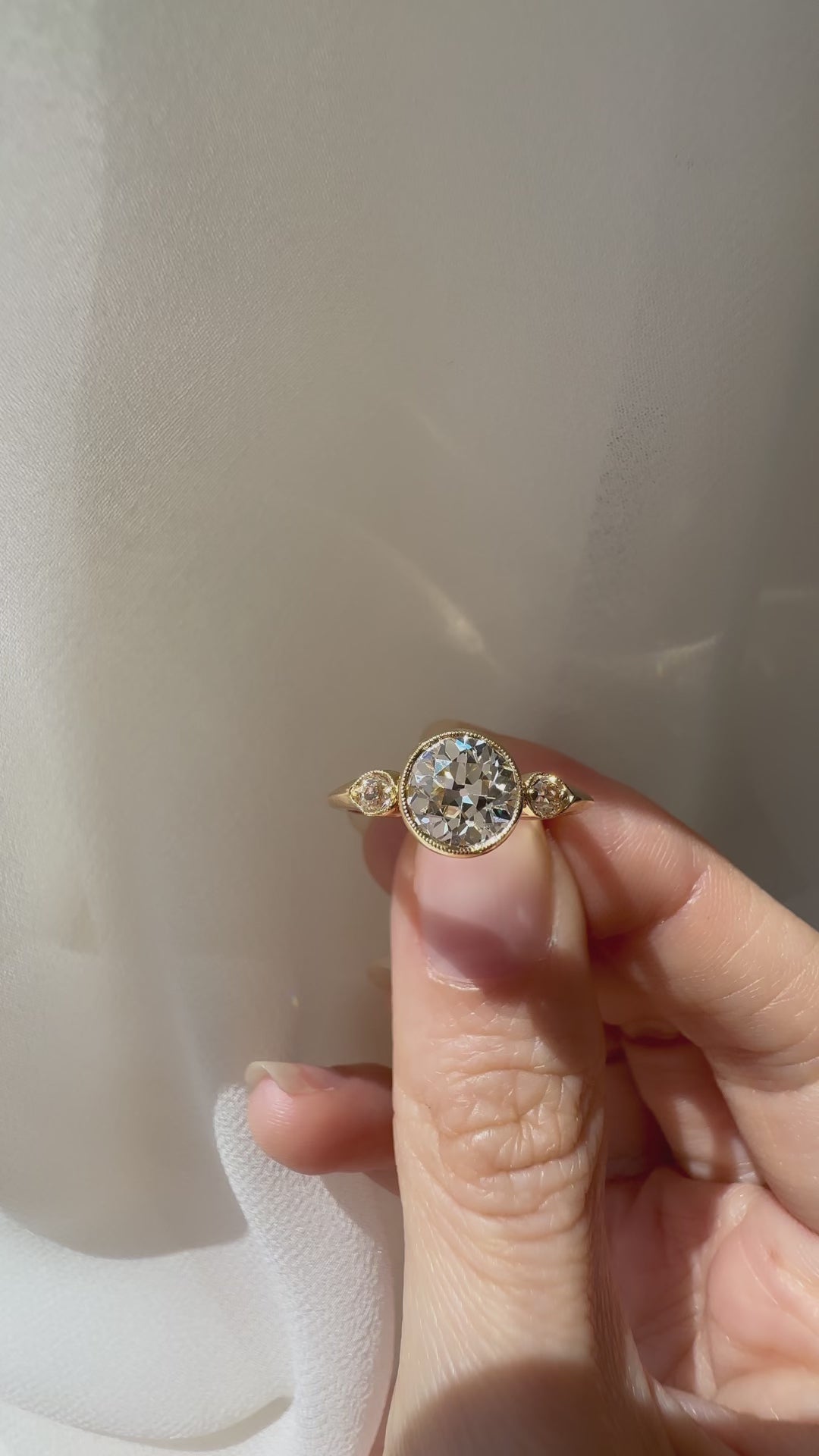 Solitaire Old European cut diamond Rings