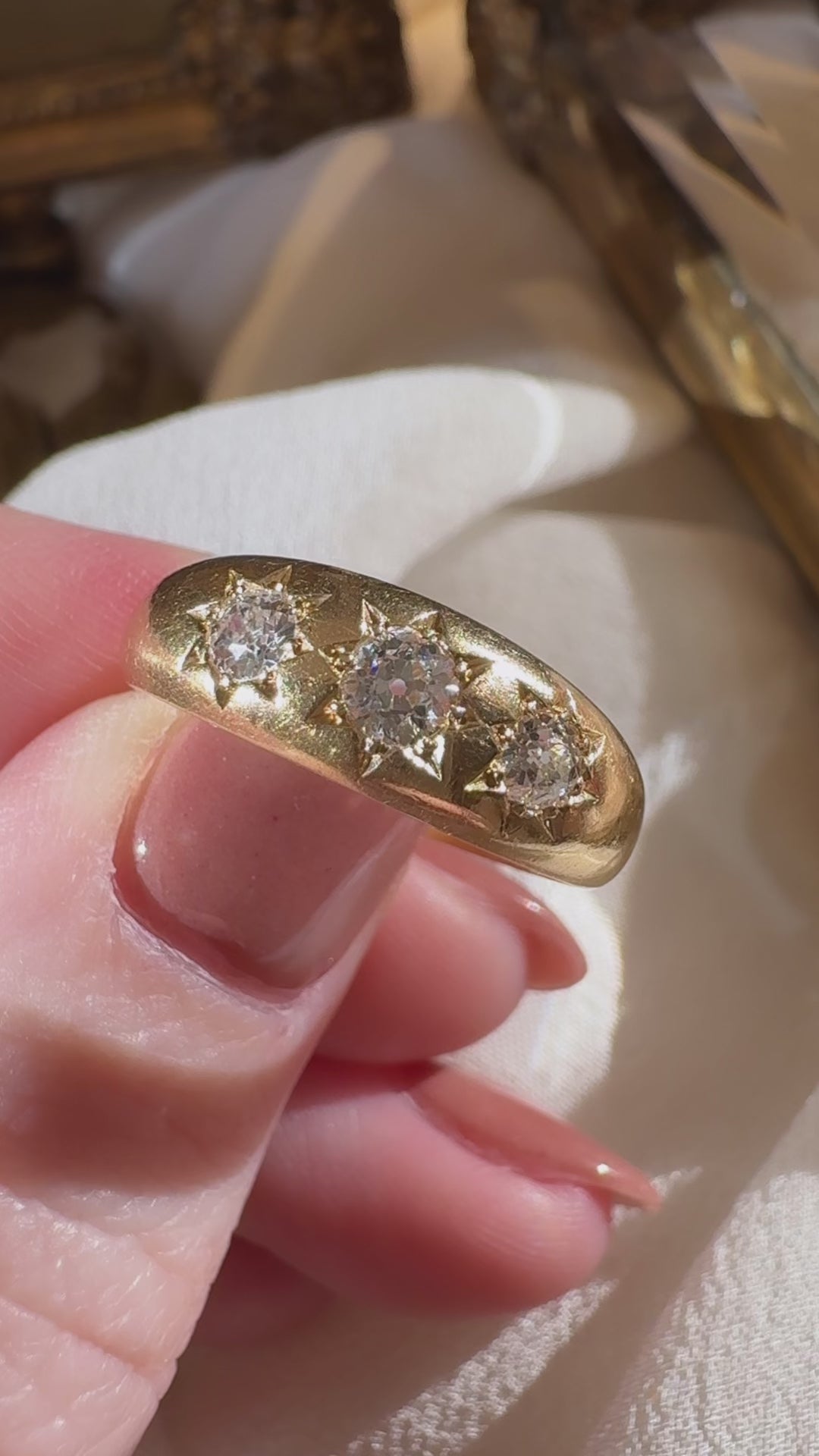 diamond in yellow gold setting