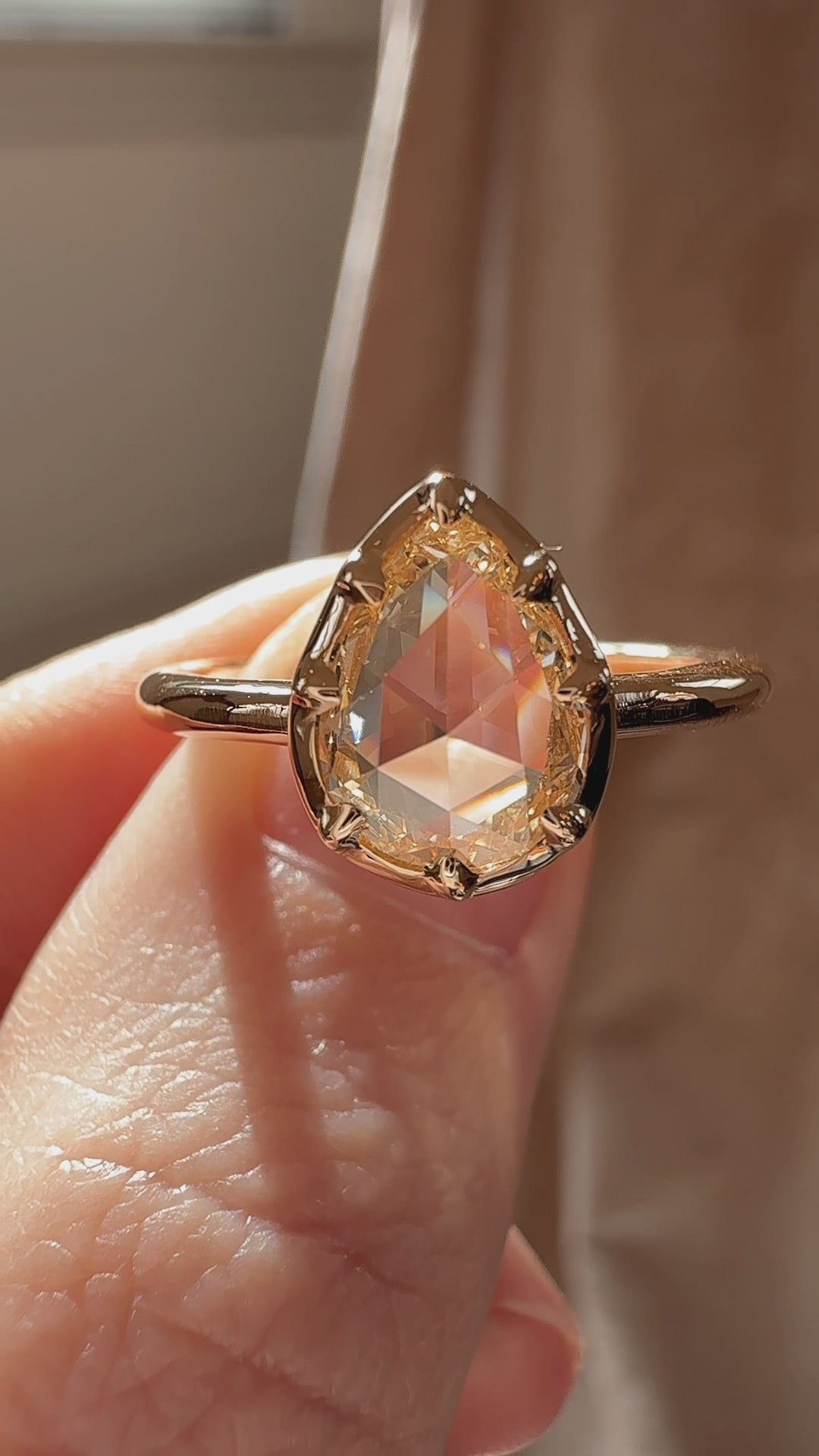 Solitaire Band Rose cut diamond Rings