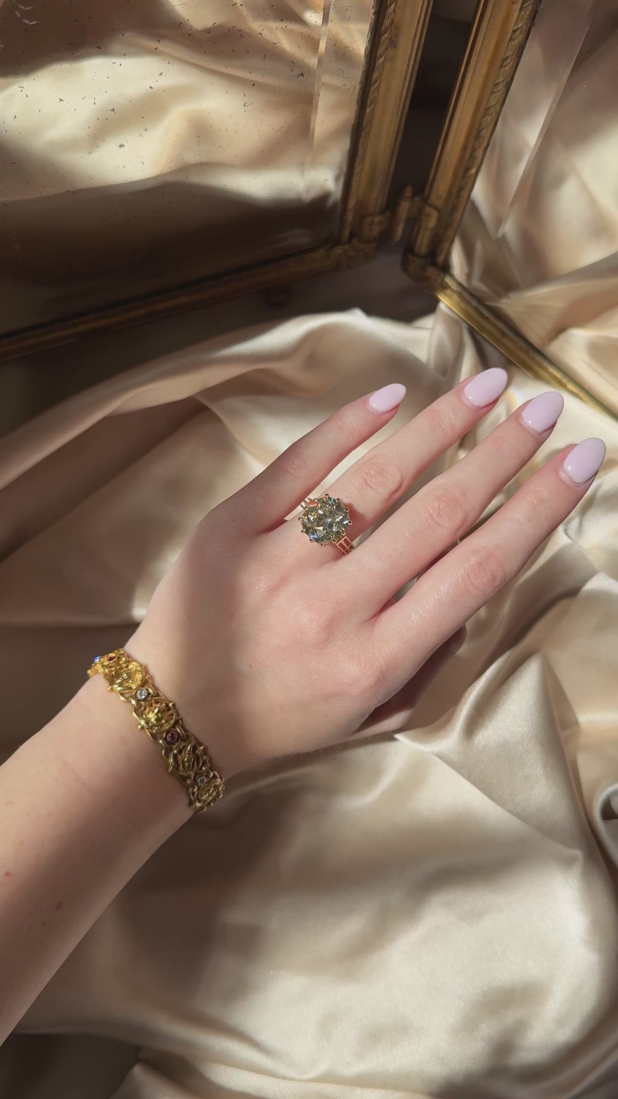 Solitaire Old Mine cut diamond Rings