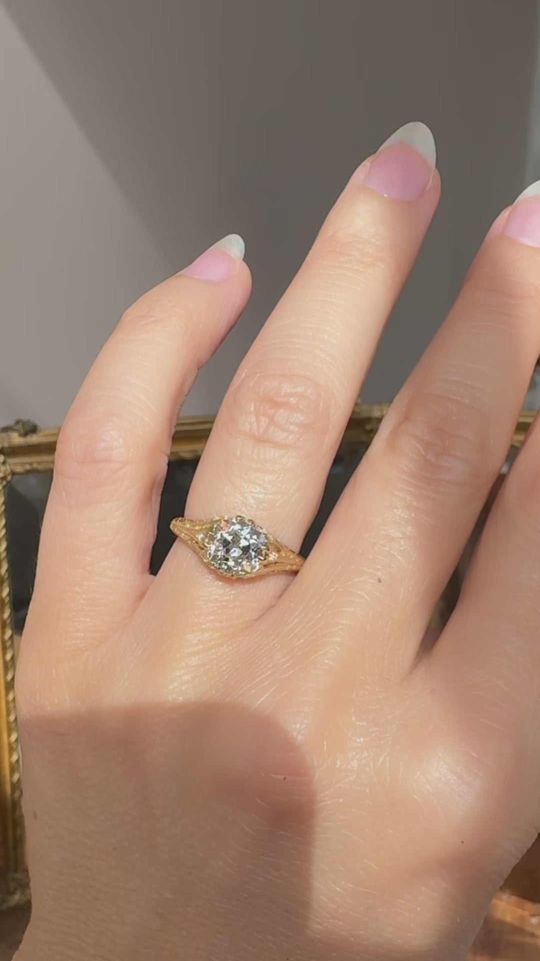 j-k-l color, vs clarity diamond in yellow gold setting