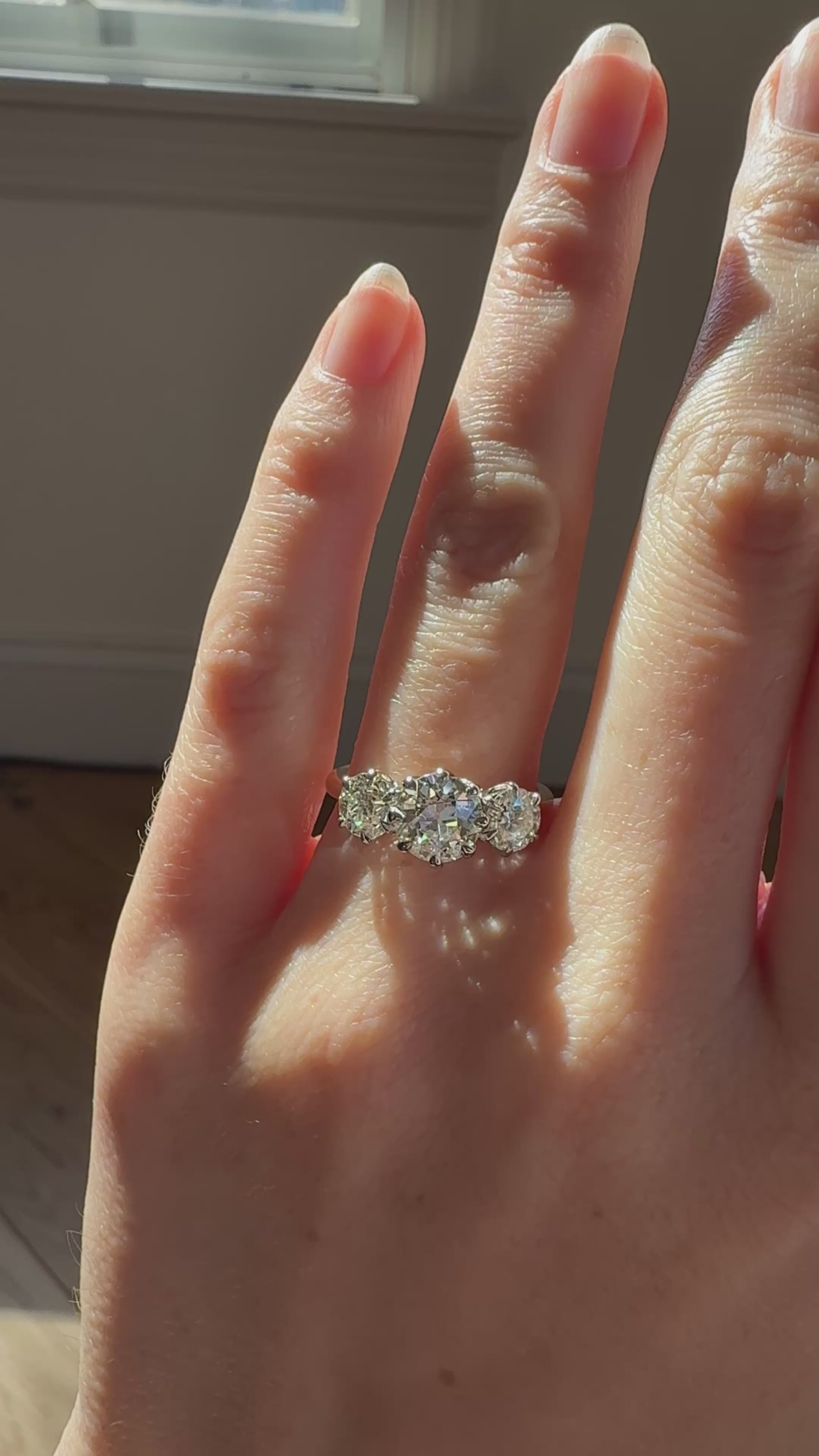  videos and images of vintage Rings-Solitaire Band Old European cut diamond Rings