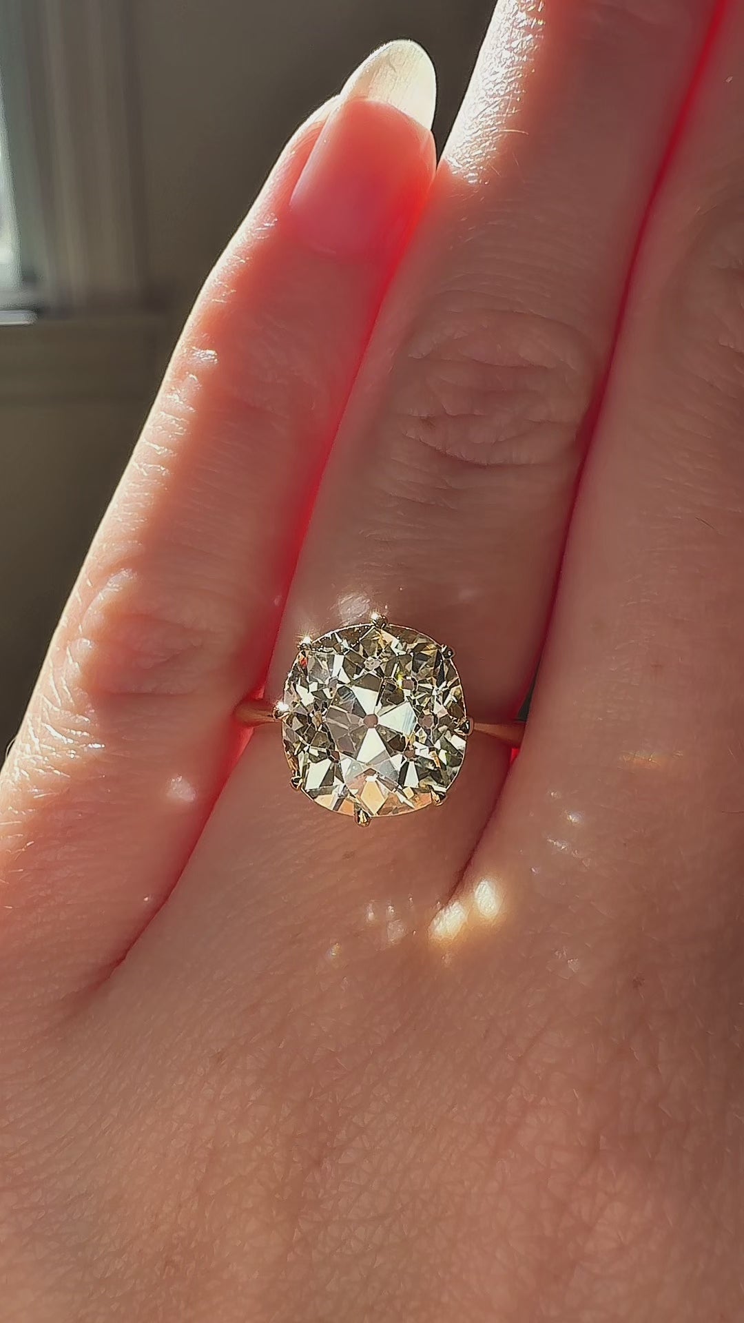  videos and images of vintage Engagement Rings-Solitaire Old Mine cut diamond Engagement Rings