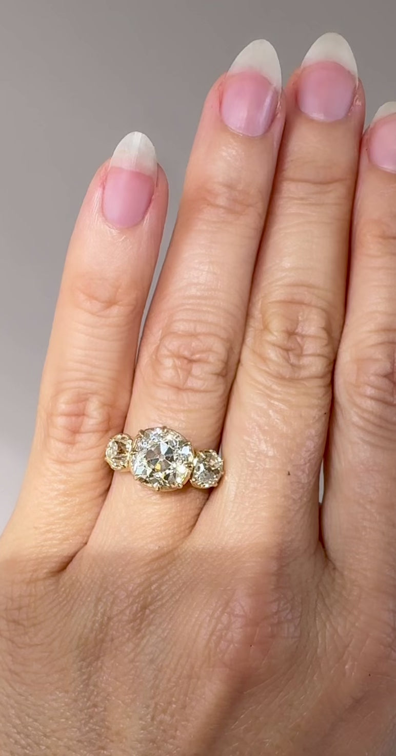 Solitaire Band Old Mine cut diamond Rings