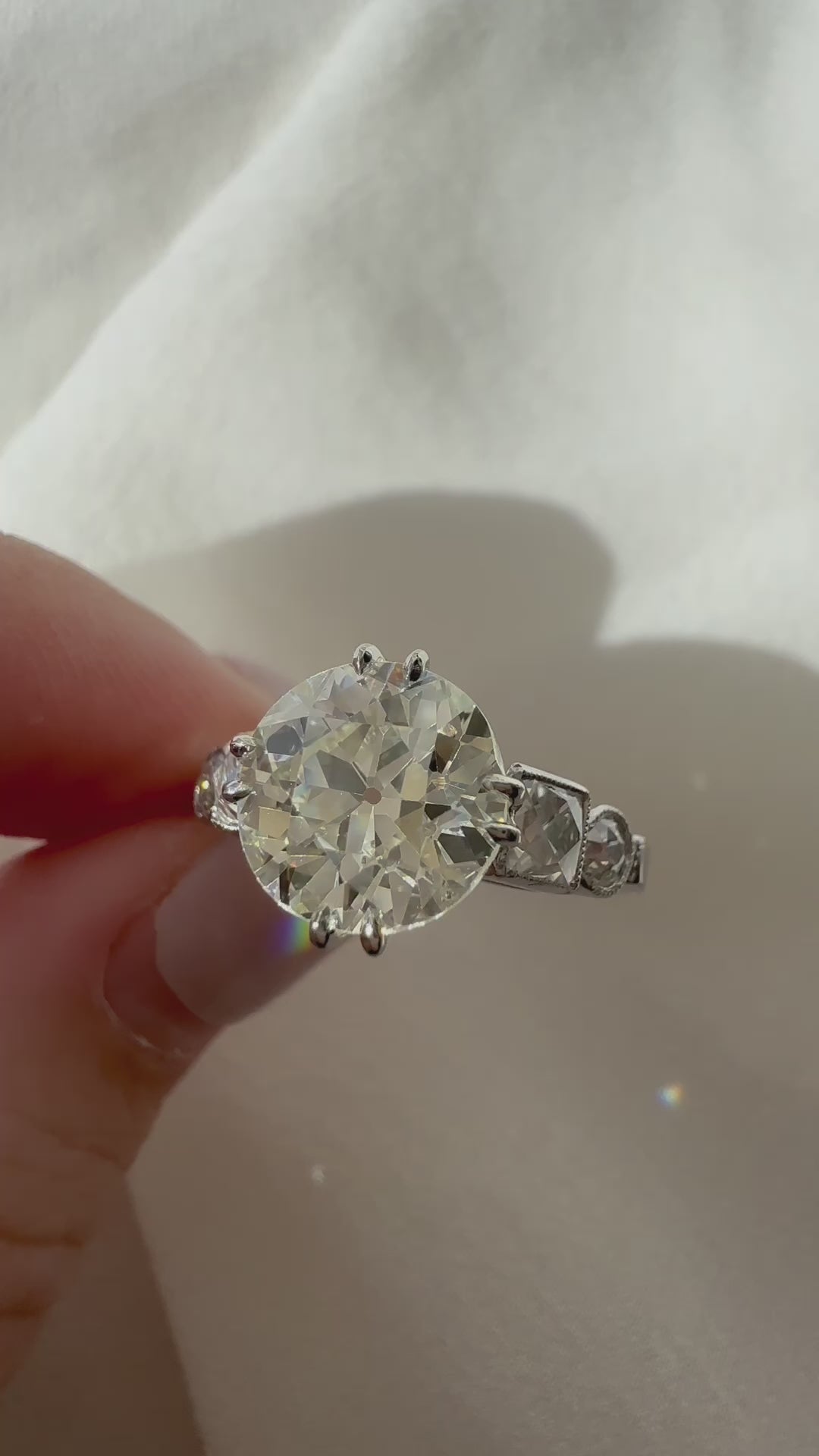 j-k-l color, vs clarity diamond in platinum setting