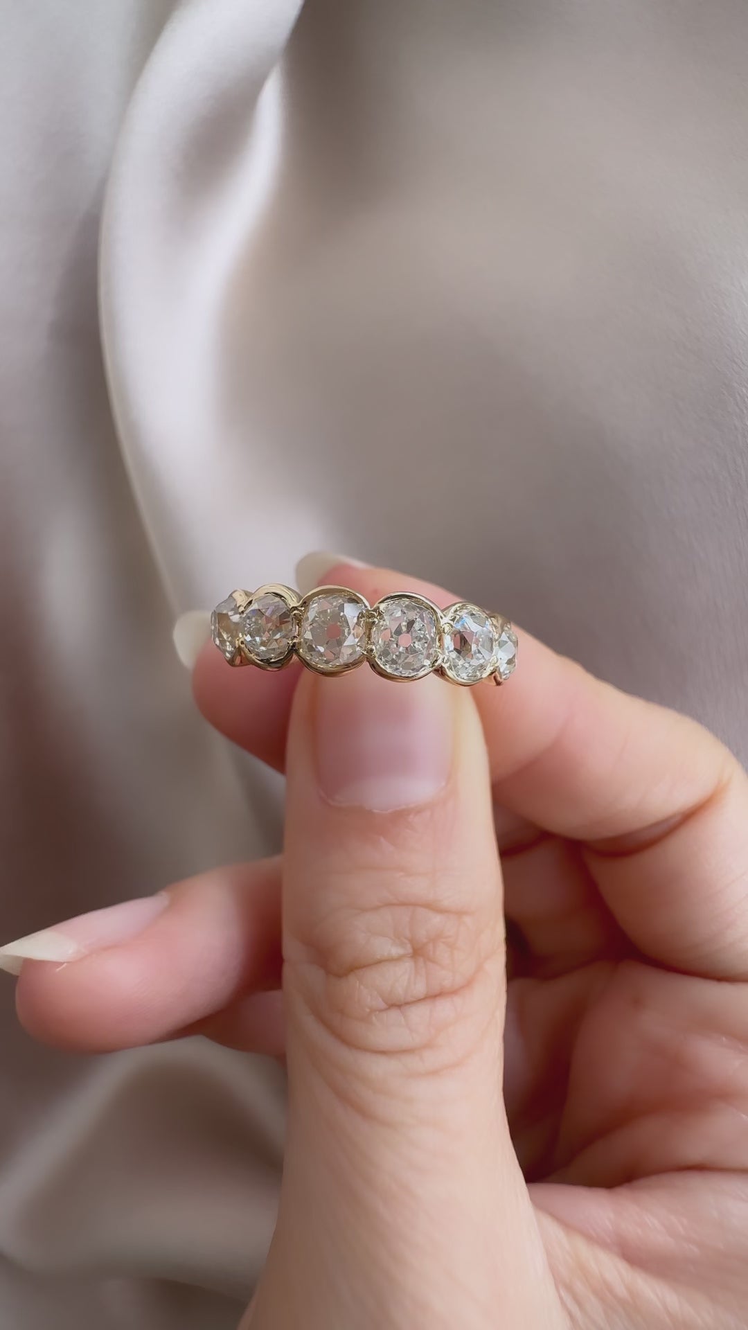 m-z color, diamond in yellow gold setting