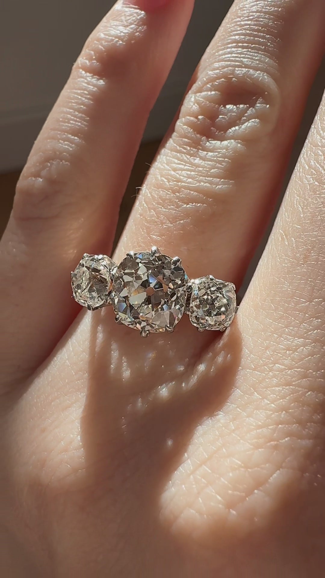  videos and images of vintage Rings-Solitaire Band Old Mine cut diamond Rings