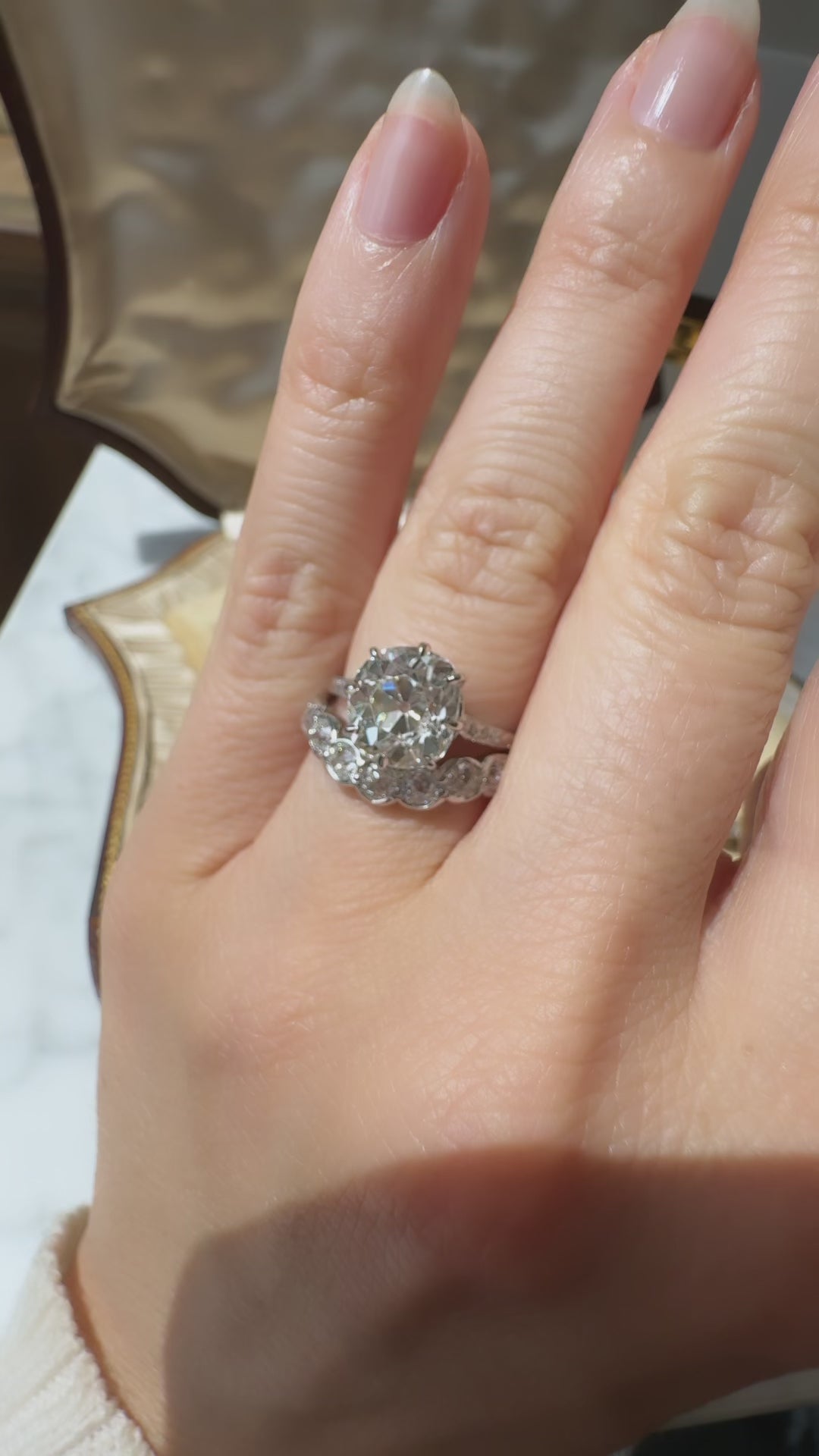 g-h-i color, in platinum setting