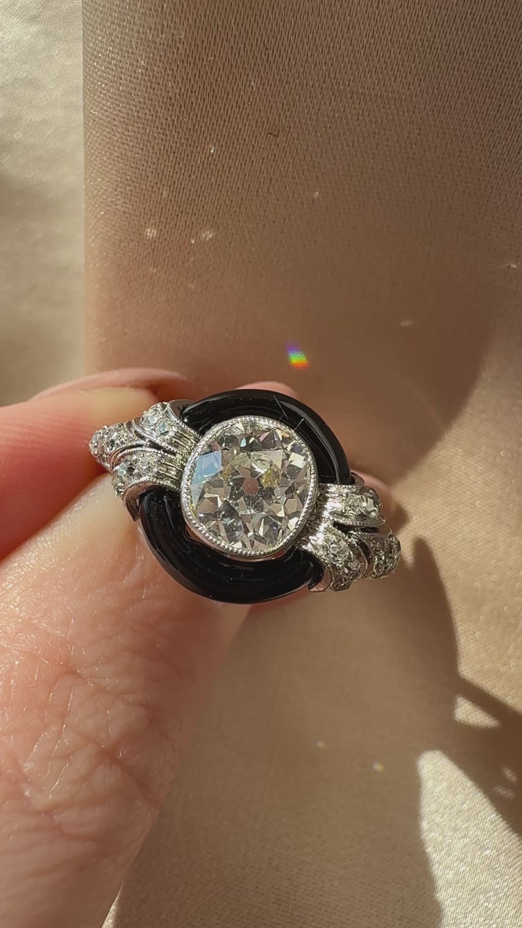 Solitaire Old Mine cut diamond Rings