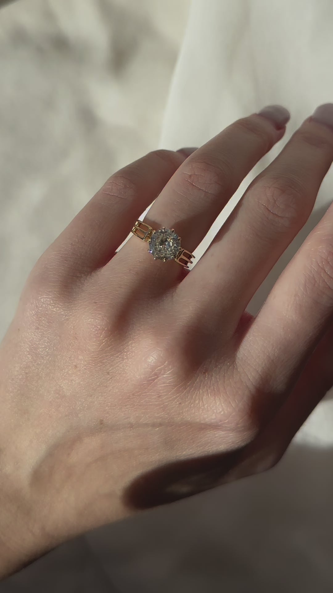 Transitional cut diamond Rings