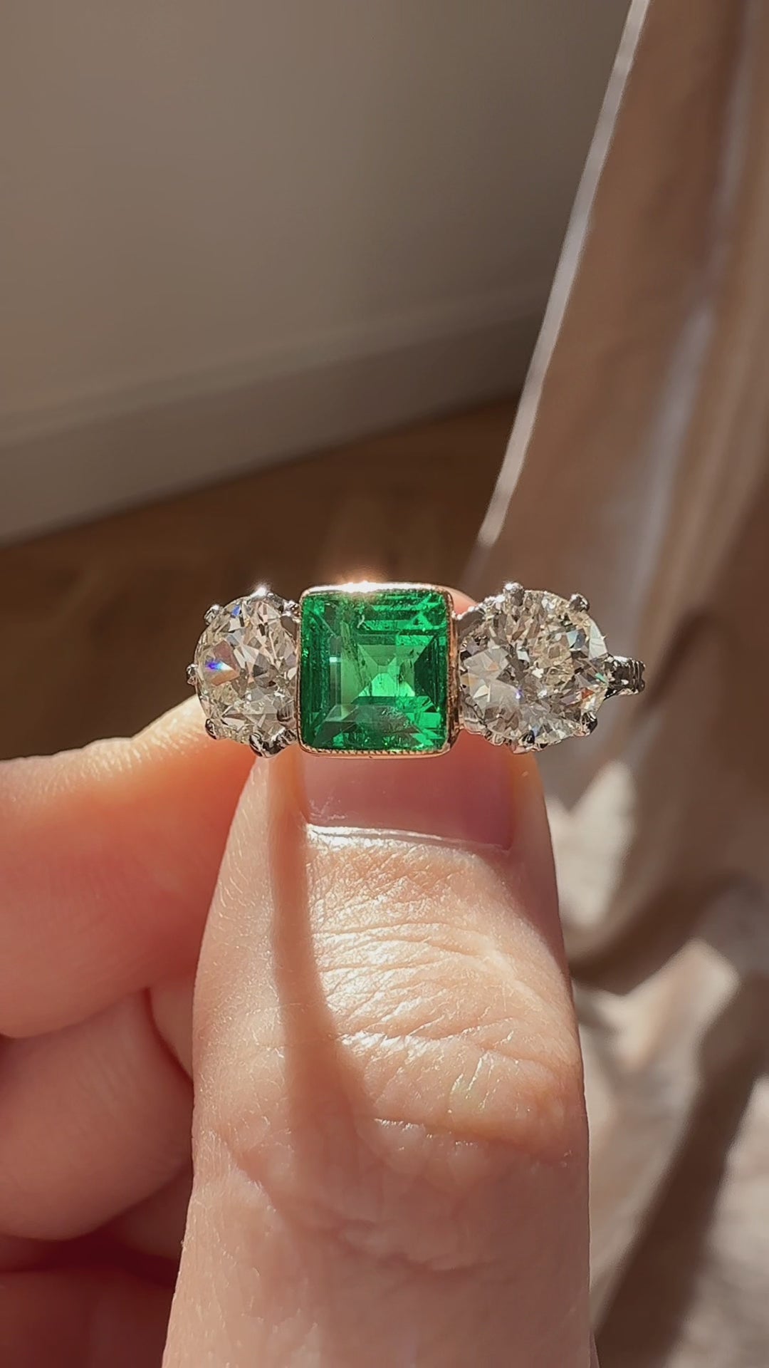 Solitaire Band Step  cut diamond Rings