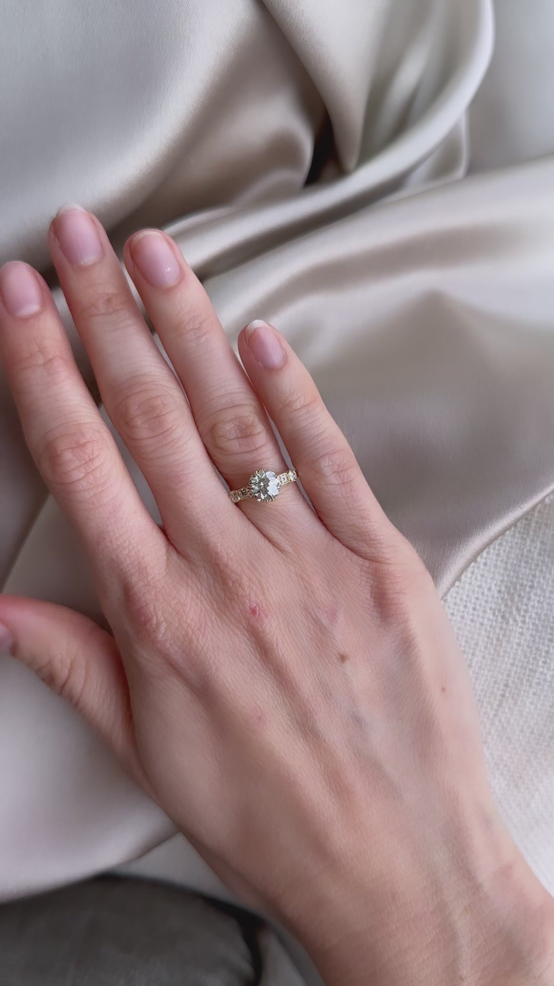 j-k-l color, vvs clarity diamond in yellow gold setting