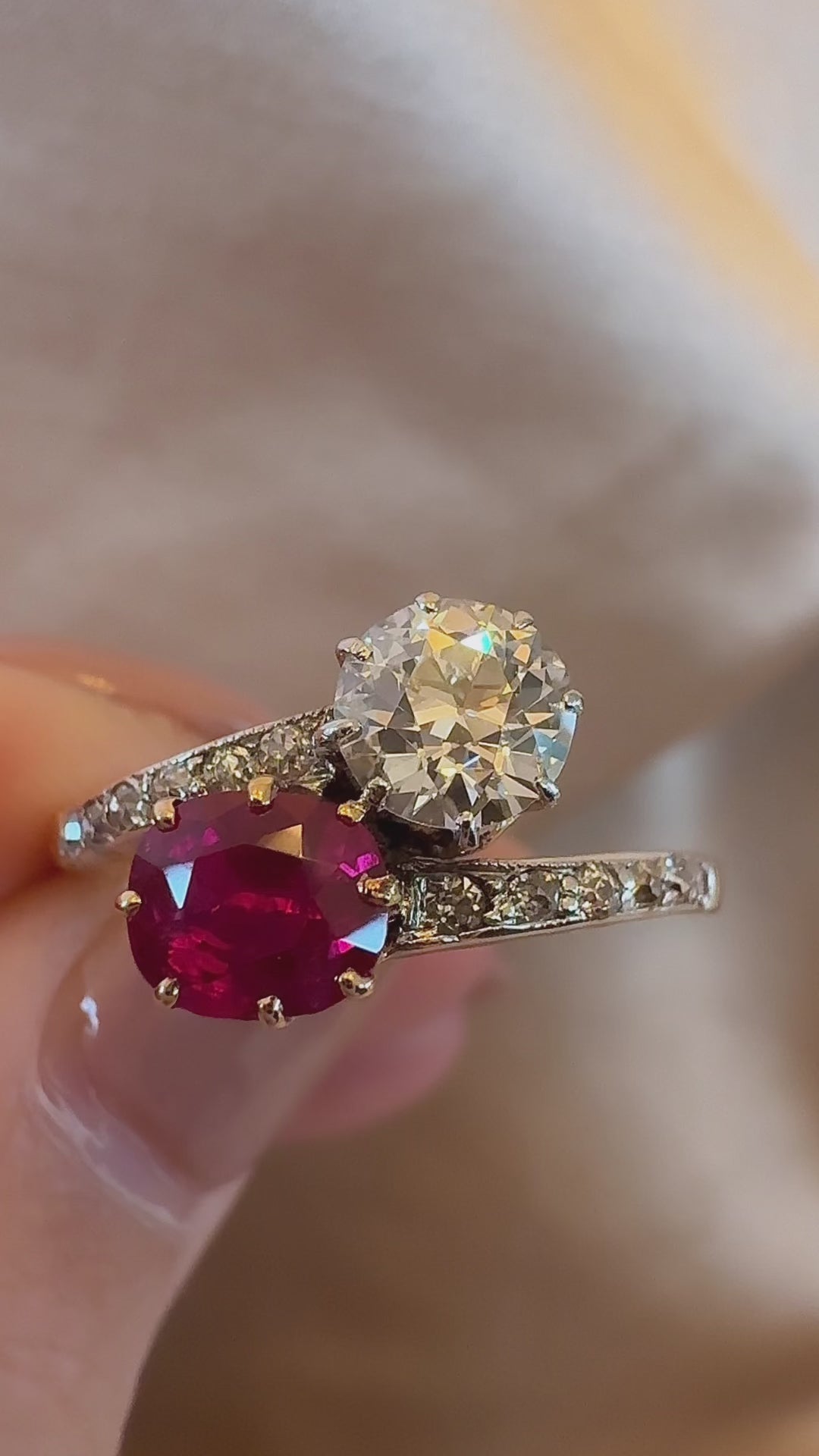 Solitaire Old European cut diamond Rings