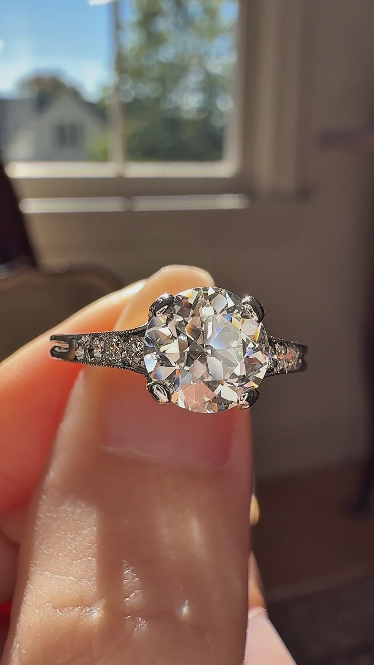  videos and images of vintage Engagement Rings-Transitional cut diamond Engagement Rings