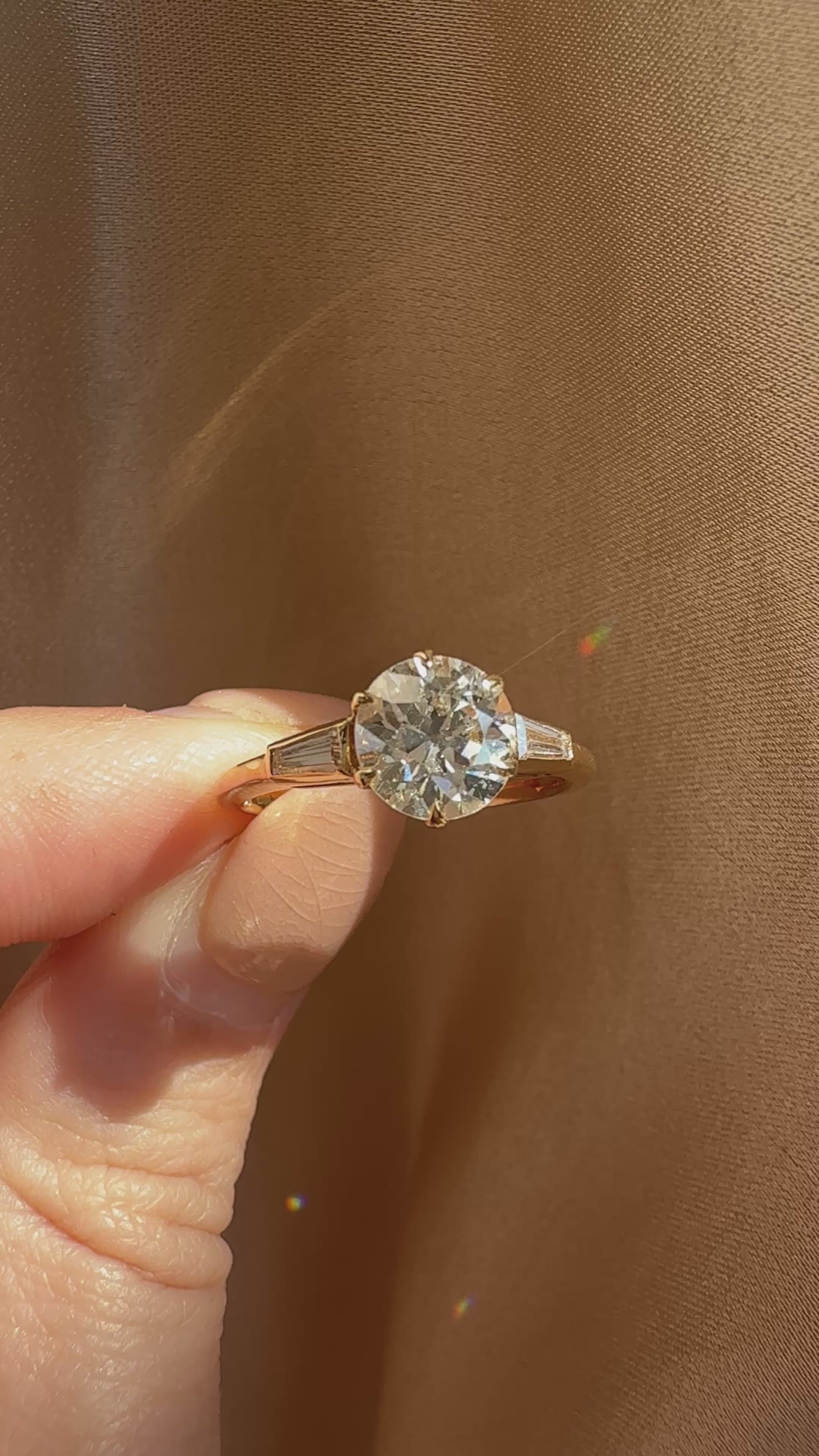 Solitaire Old European cut diamond Rings