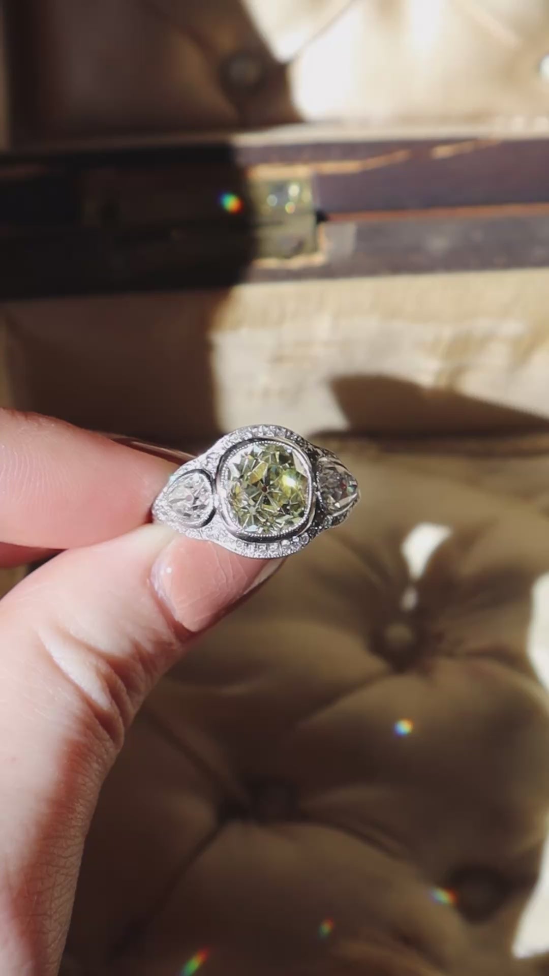 fancy color, vs clarity diamond in platinum setting