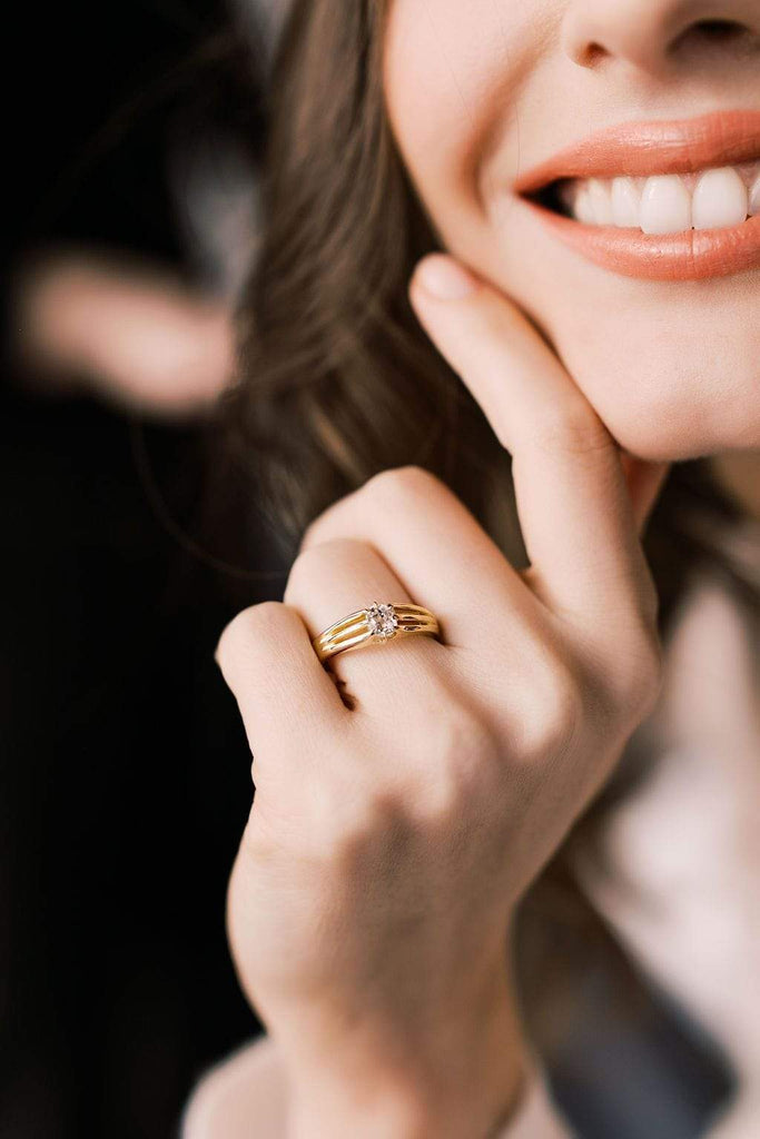 Unique Antique Split Shank Engagement Ring