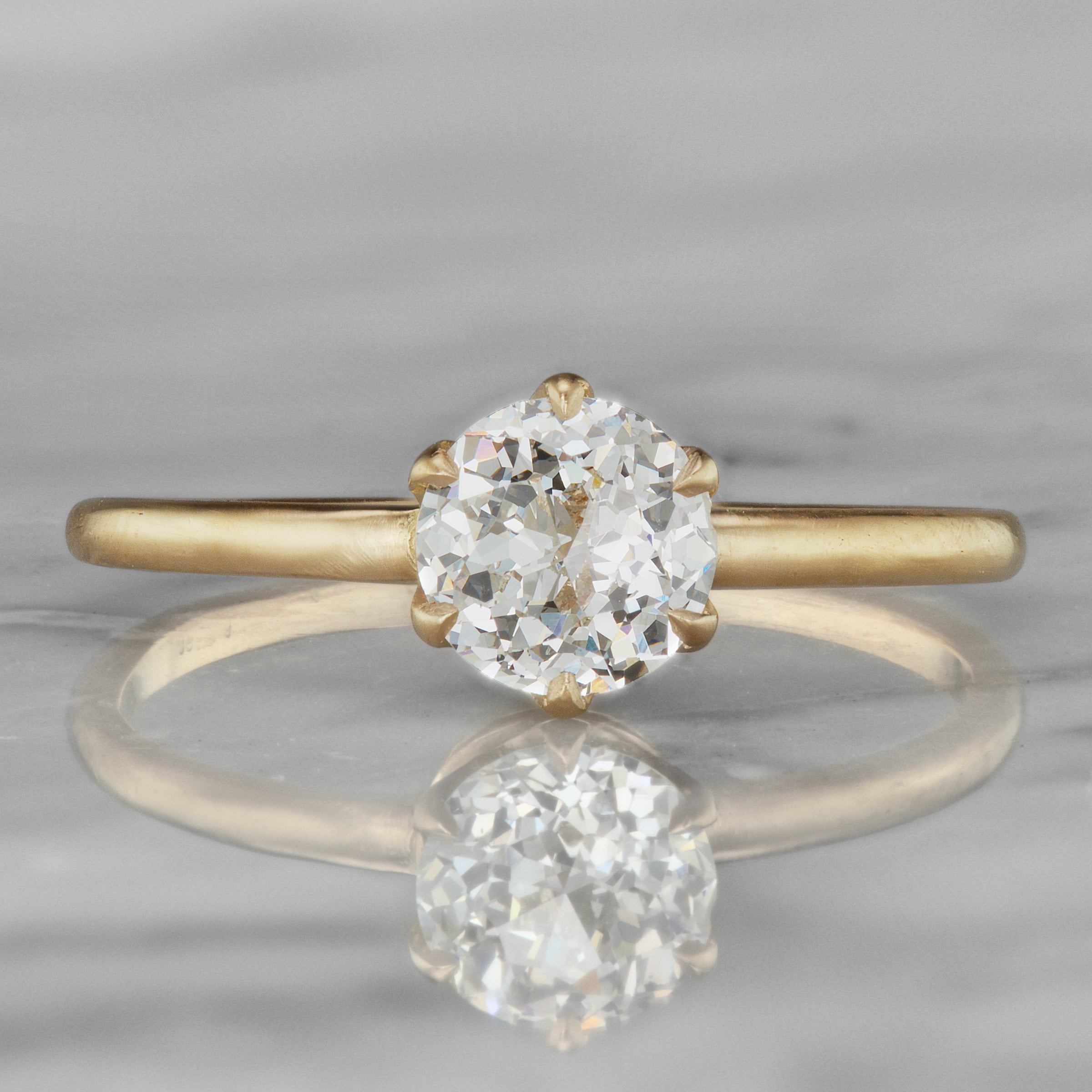 Yellow Gold Vintage Style Engagement Ring | Victor Barbone