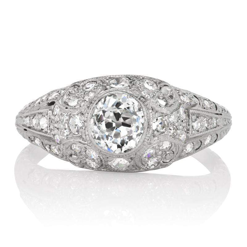 0.69ct old mine cut diamond ring