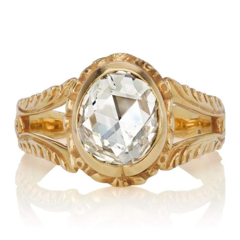 Victorian Bezel Set Rose Cut Diamond Engagement Ring